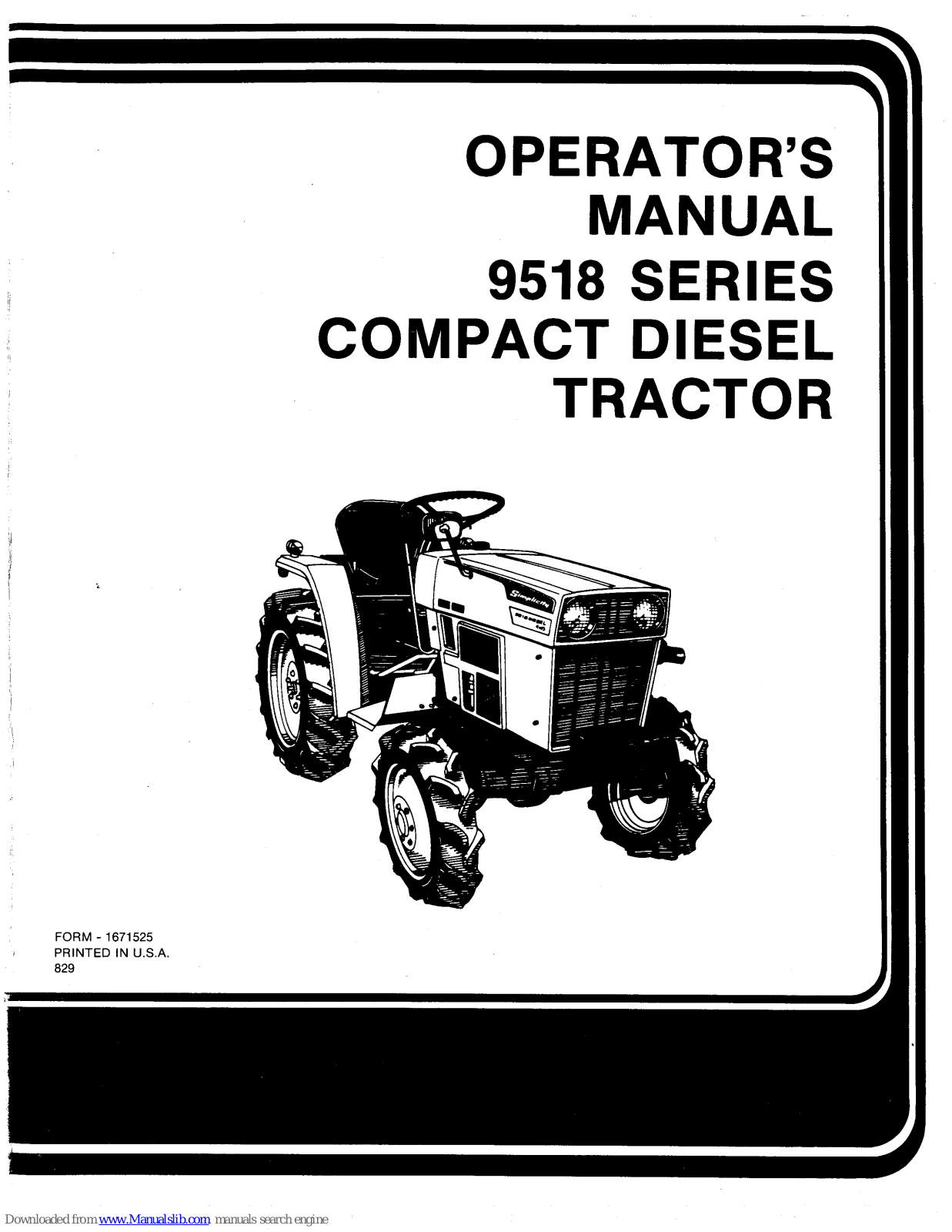 Simplicity 9518 Series Operator's Manual