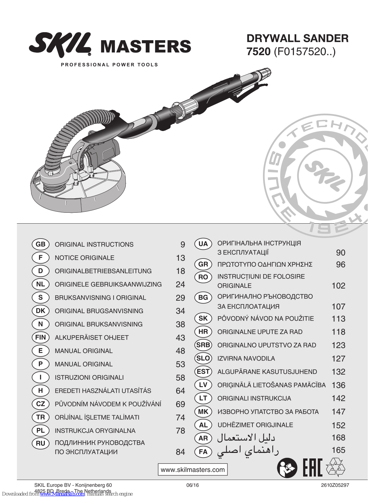 SKIL MASTERS 7520 Original Instructions Manual