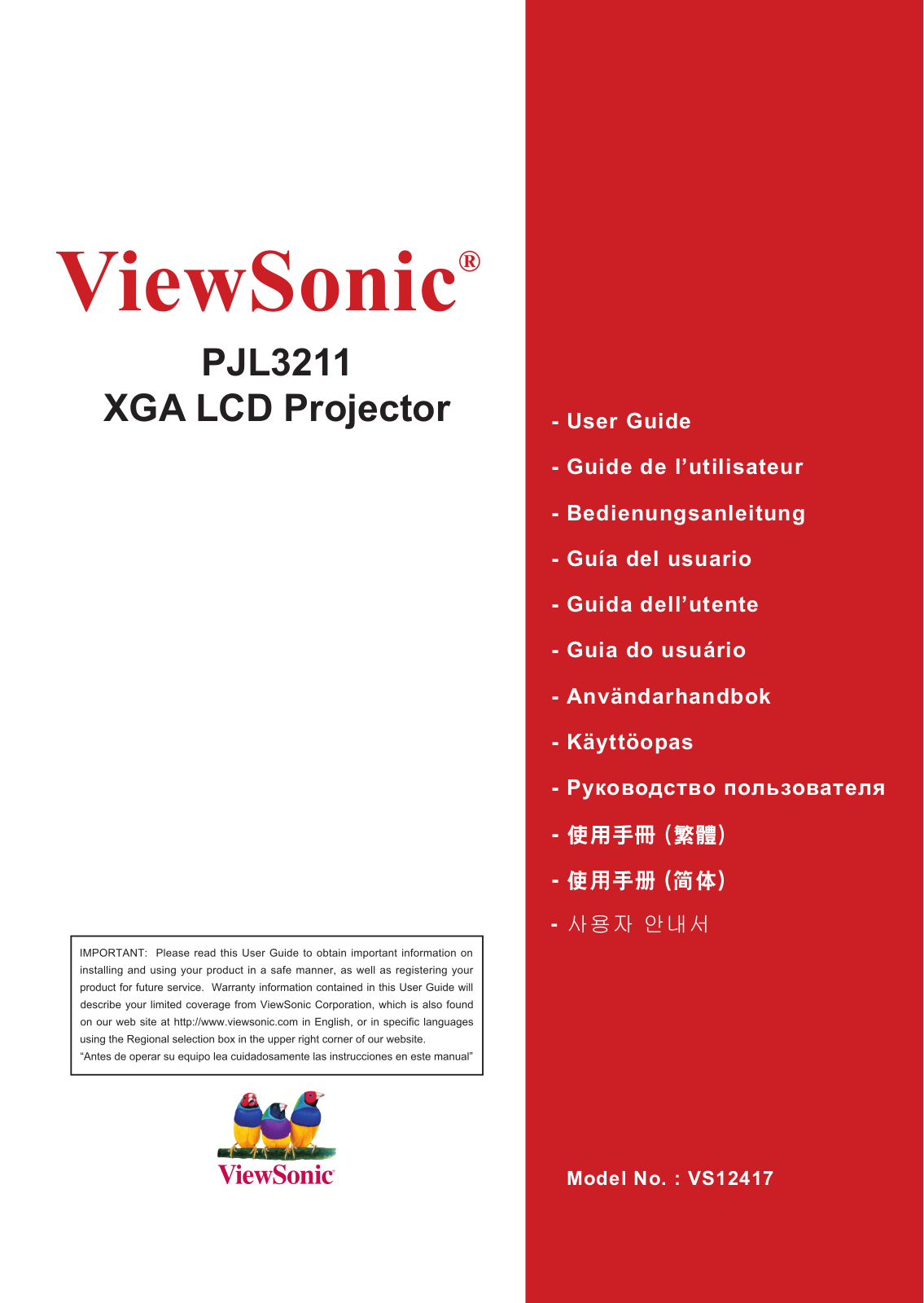 ViewSonic PJL3211 User Manual