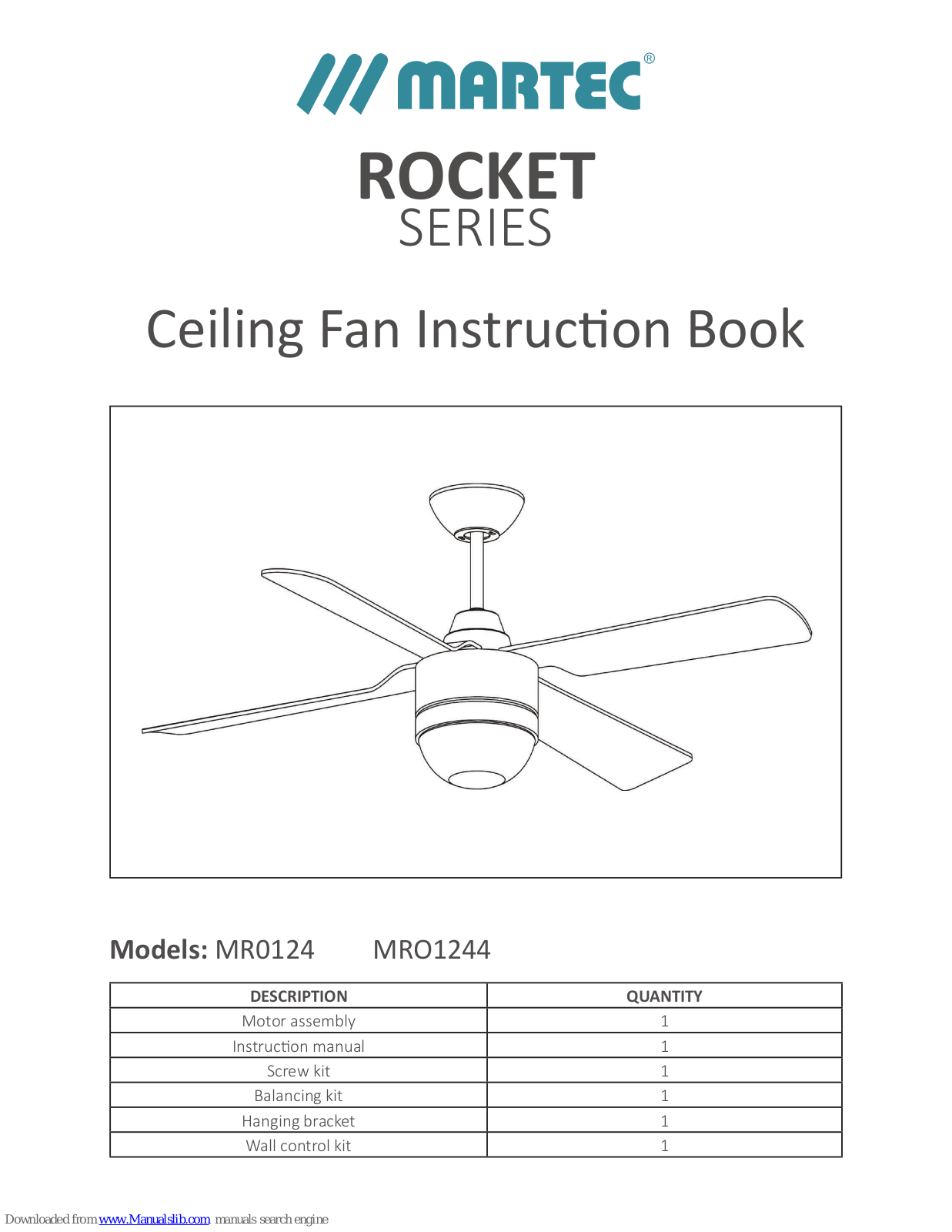 Martec MR0124, Rocket, MRO1244 Instruction Manual - ManualMachine.com