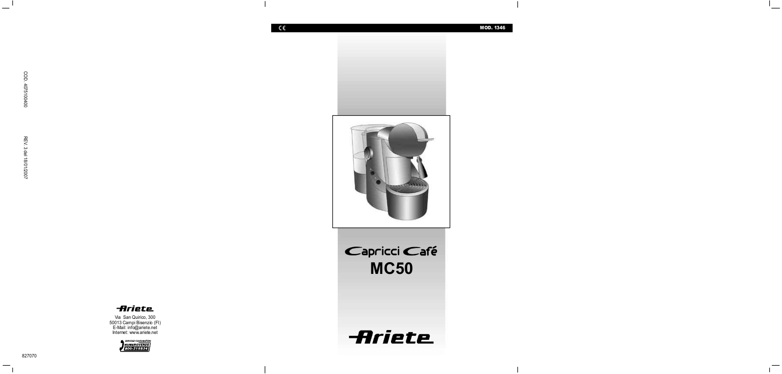 Ariete 1346 User guide - ManualMachine.com