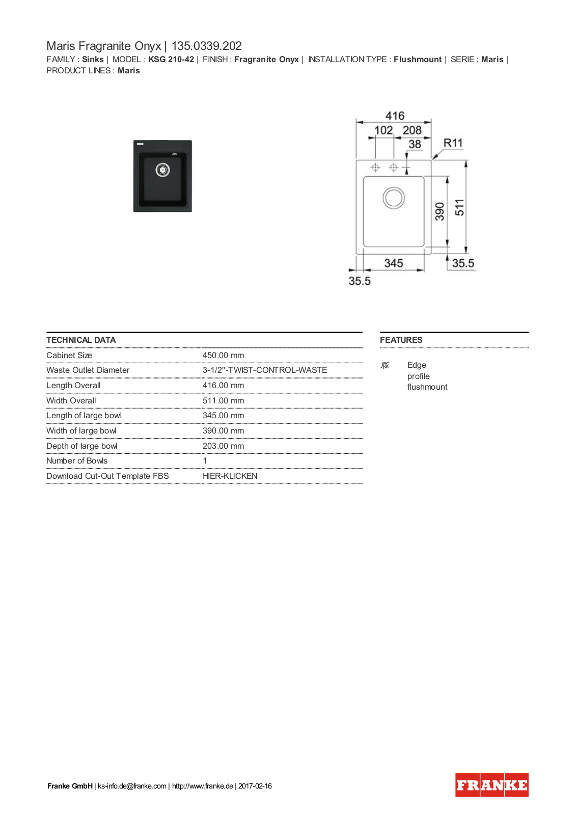 Franke 135.0339.202 Service Manual