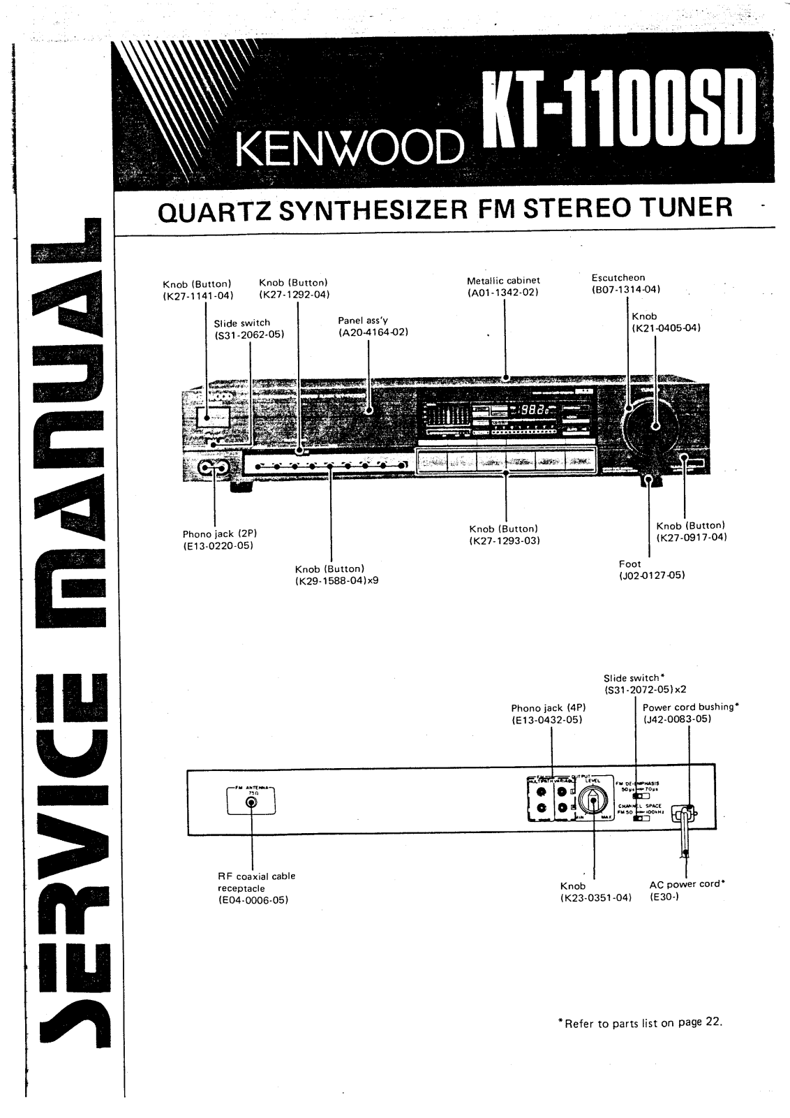 Kenwood KT-1100-SD Service Manual