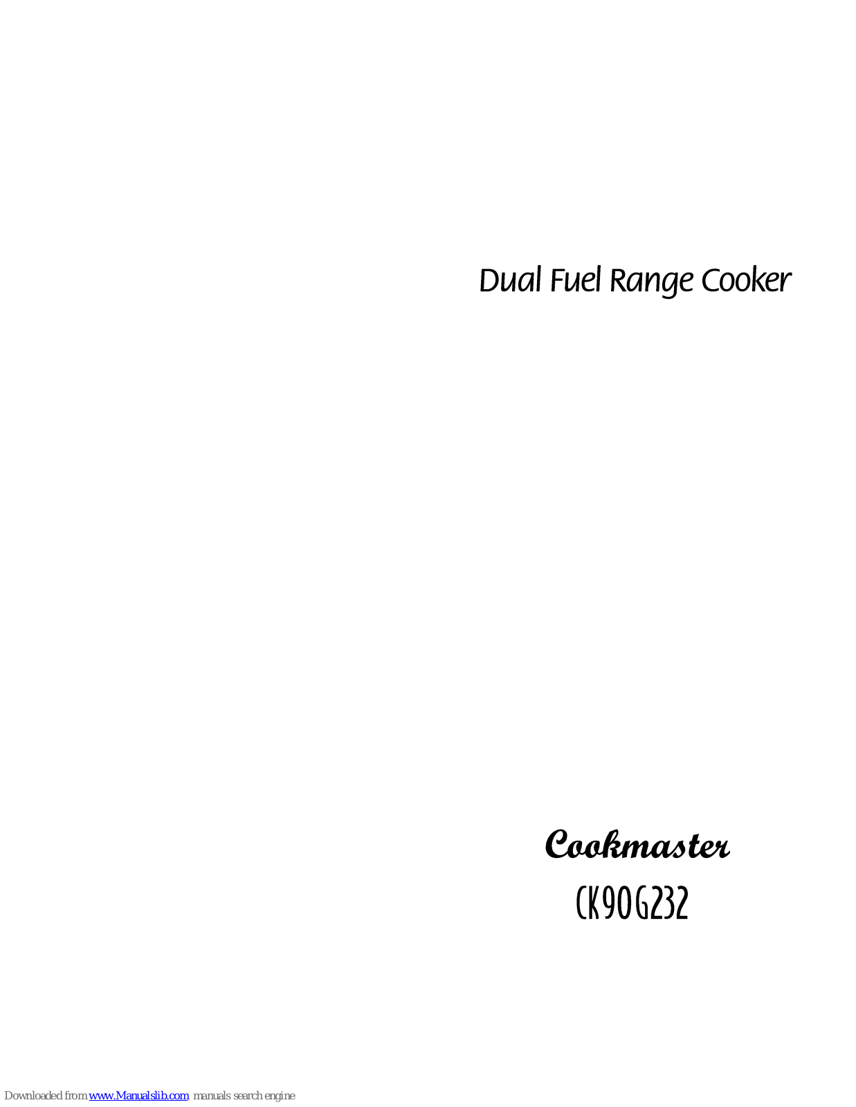 Cookmaster CK90G232 User Manual - ManualMachine.com