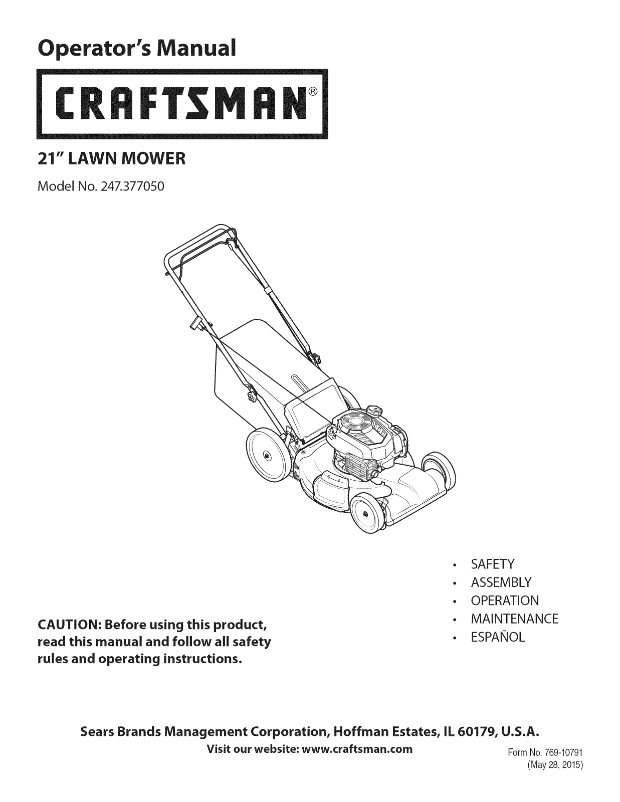 MTD 12A-B28S799 Owner’s Manual