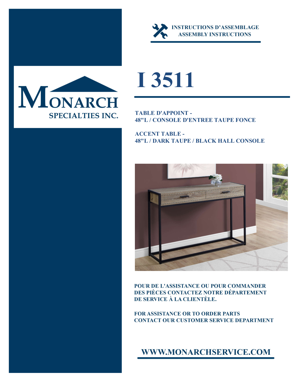 Monarch I3511 Assembly Guide