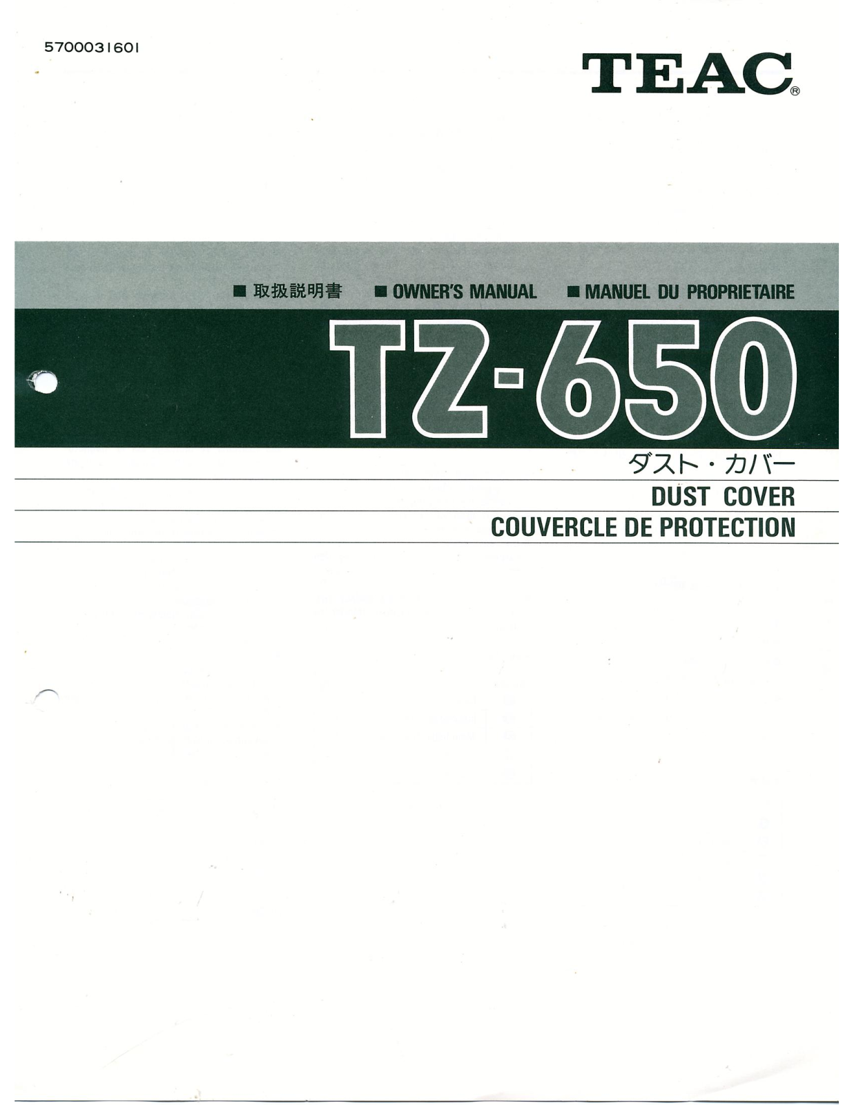 Teac TZ-650 User guide - ManualMachine.com