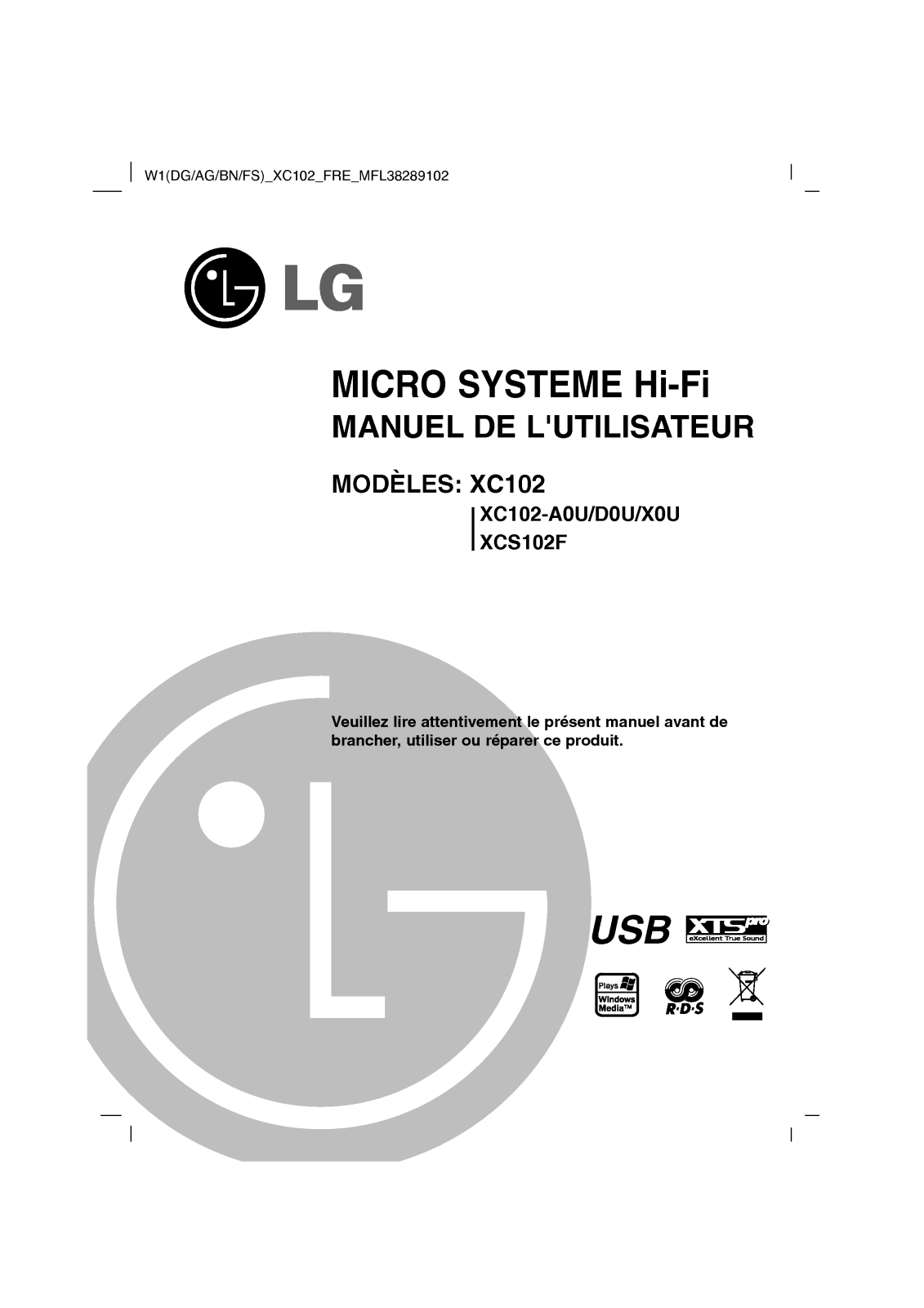 LG XC-102 User Manual