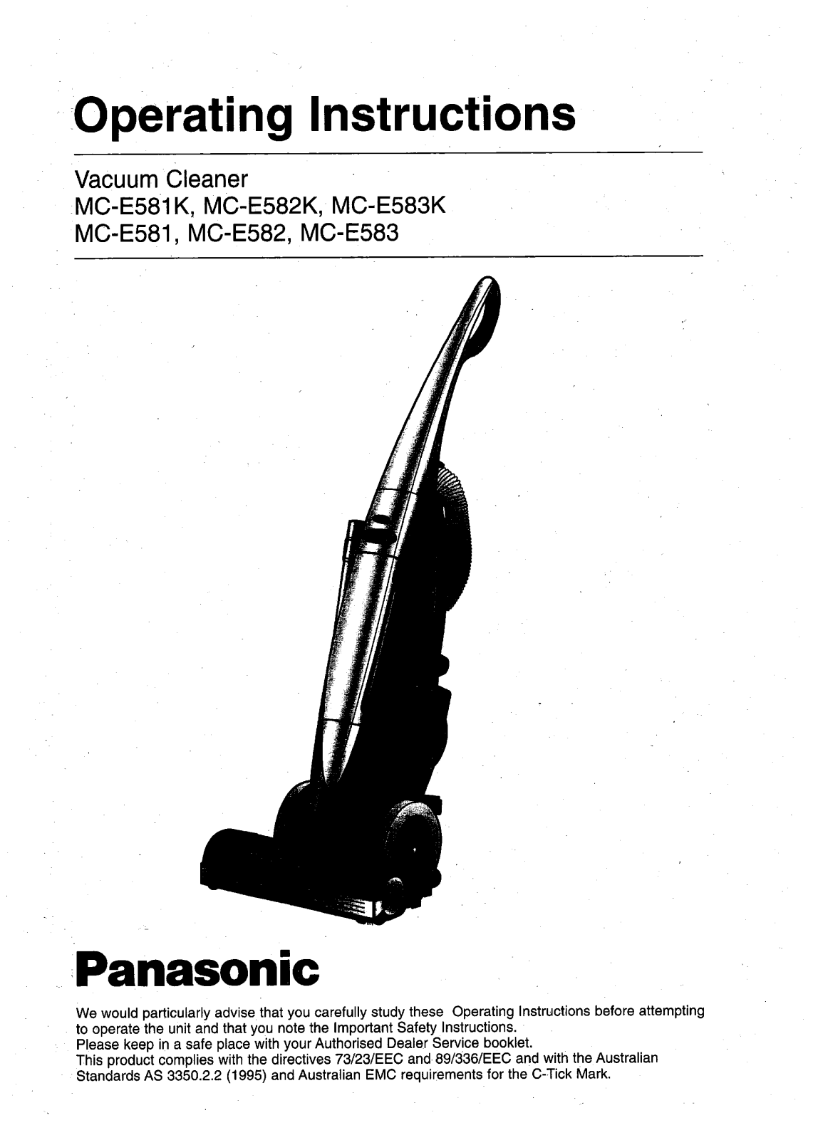 Panasonic MC-E583, MC-E582, MC-E581 User Manual