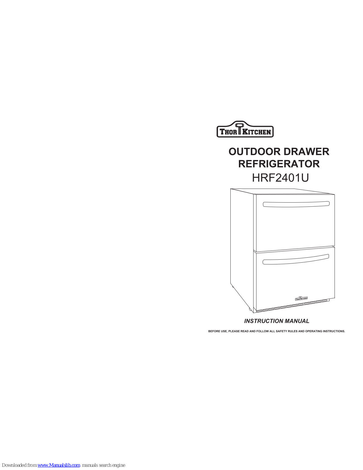 Thor Kitchen HRF2401U Instruction Manual