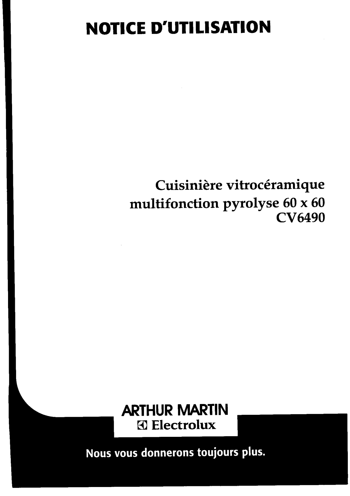 Arthur martin CV6490 User Manual