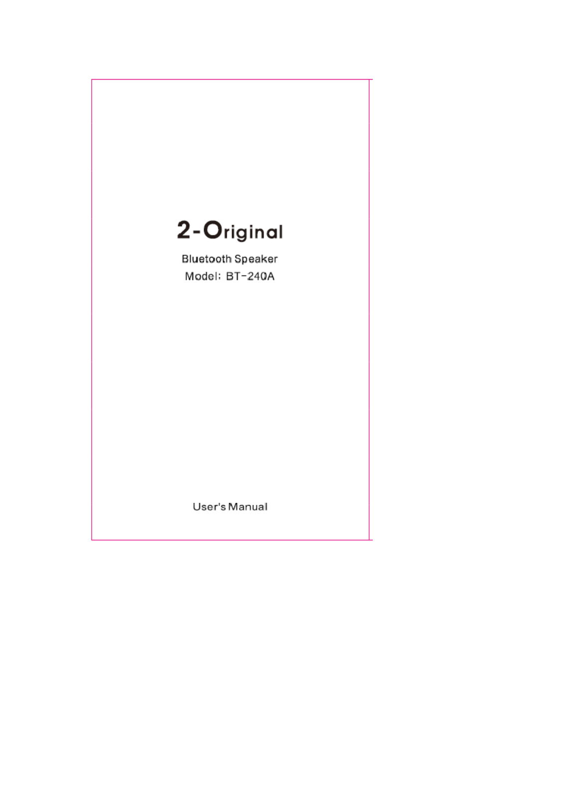 IMG BT 240A User Manual