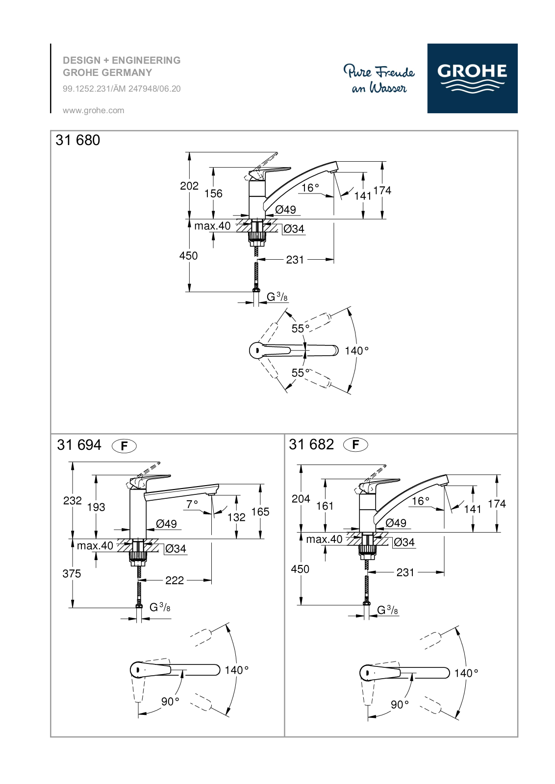 Grohe 31 680, 31 694, 31 682 User guide