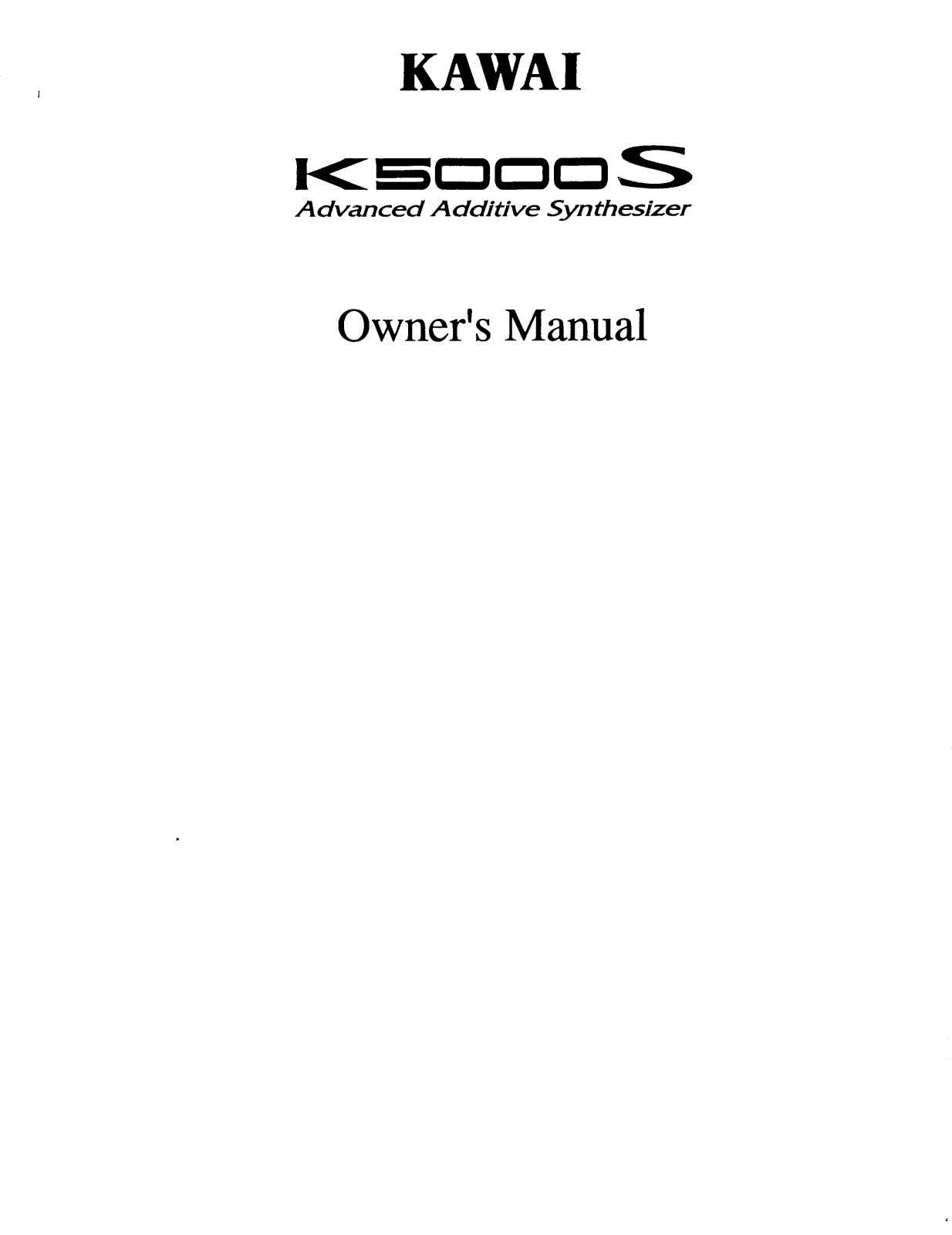 KAWAI K5000S User Manual