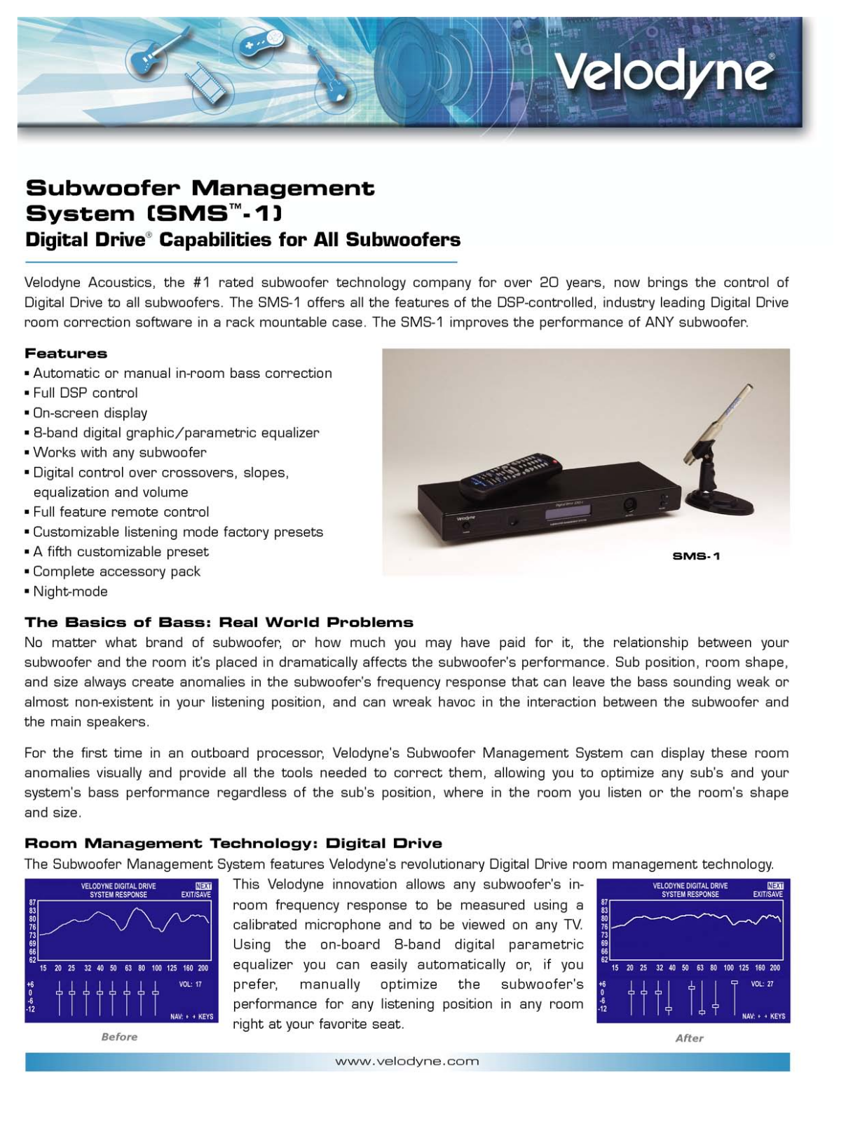 Velodyne Acoustics SMS-1 Brochure