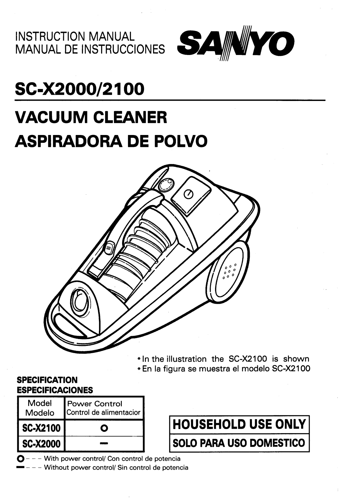 Sanyo SC-X2100, SC-X2000 Instruction Manual
