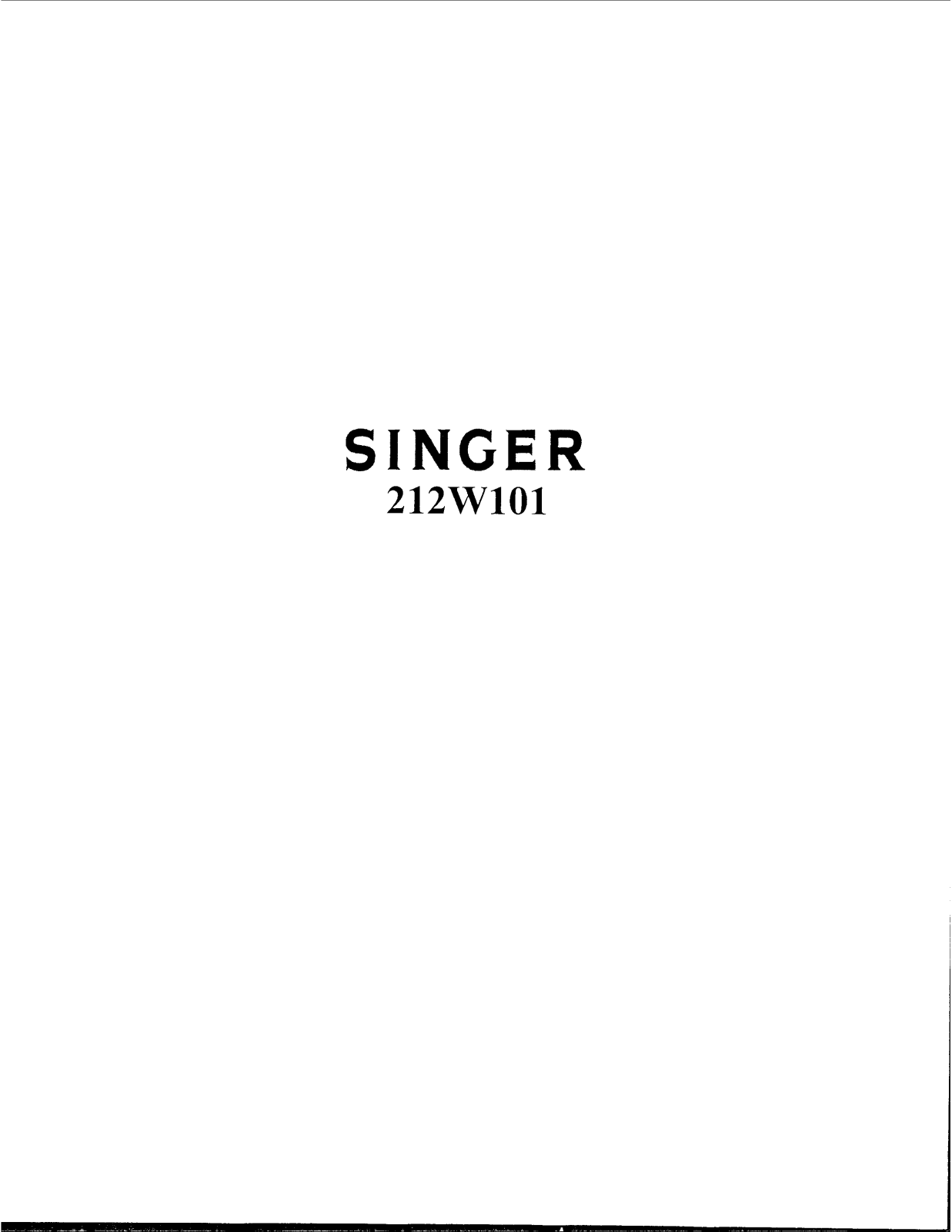 SINGER 212W101 Parts List