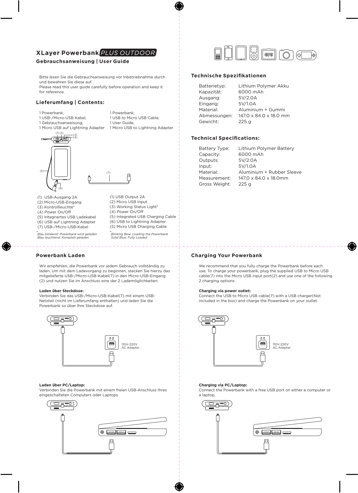 XLayer Powerbank Plus Outdoor 6000mAh User Manual