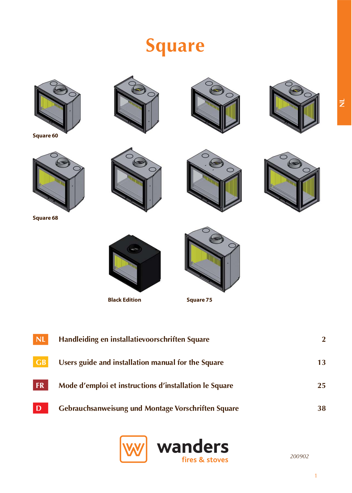 WANDERS SQUARE 60, SQUARE 75, SQUARE BLACK EDITION User Manual