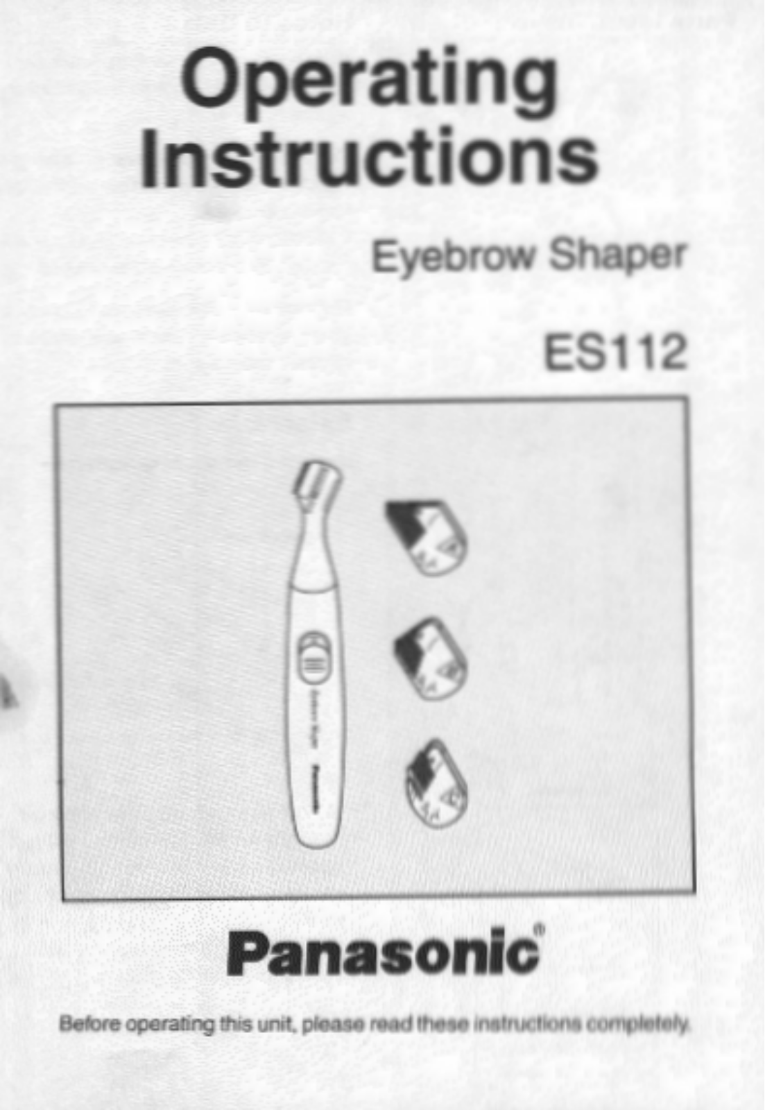 Panasonic ES-112P User Manual