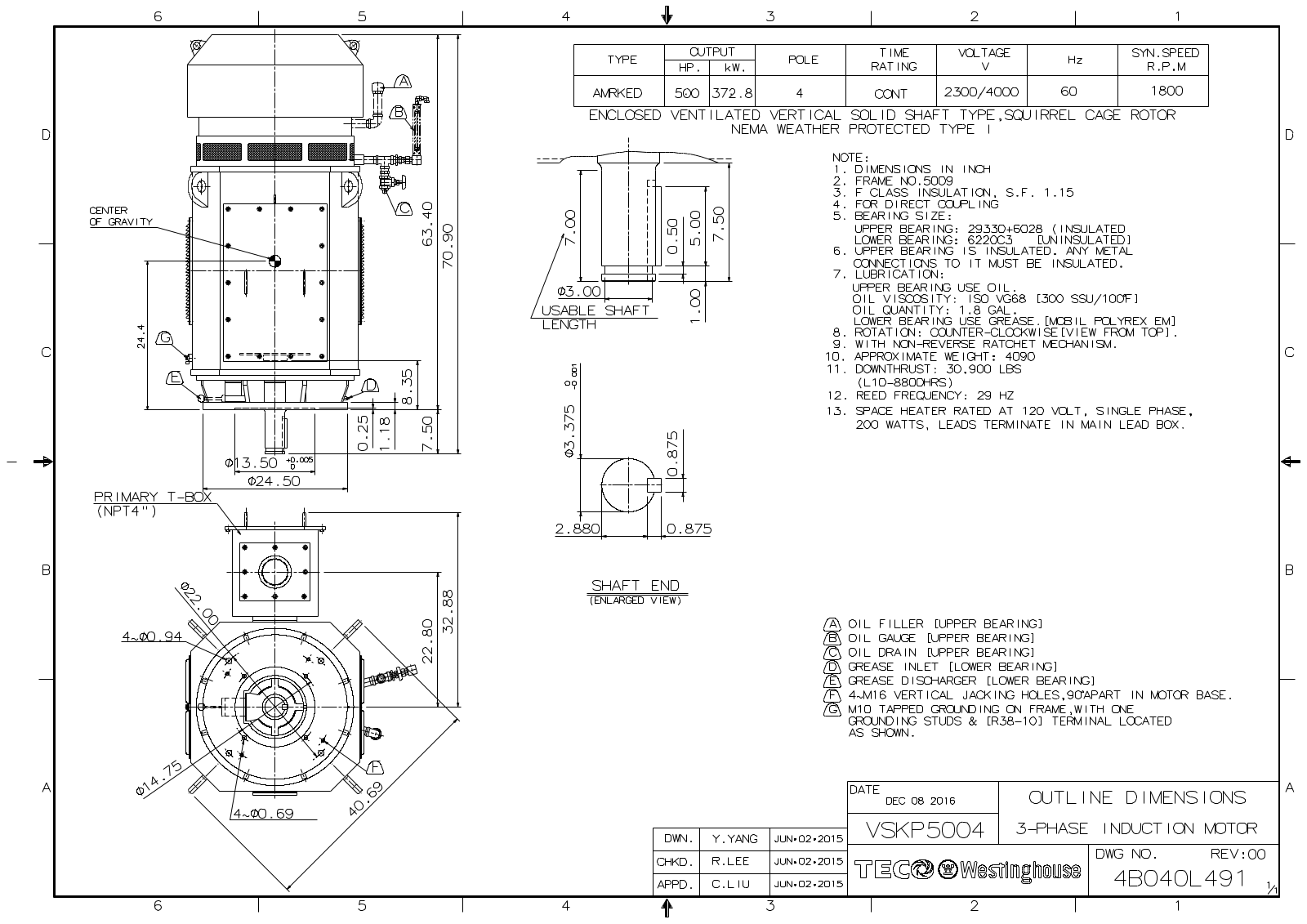 Teco VSKP5004 Reference Drawing