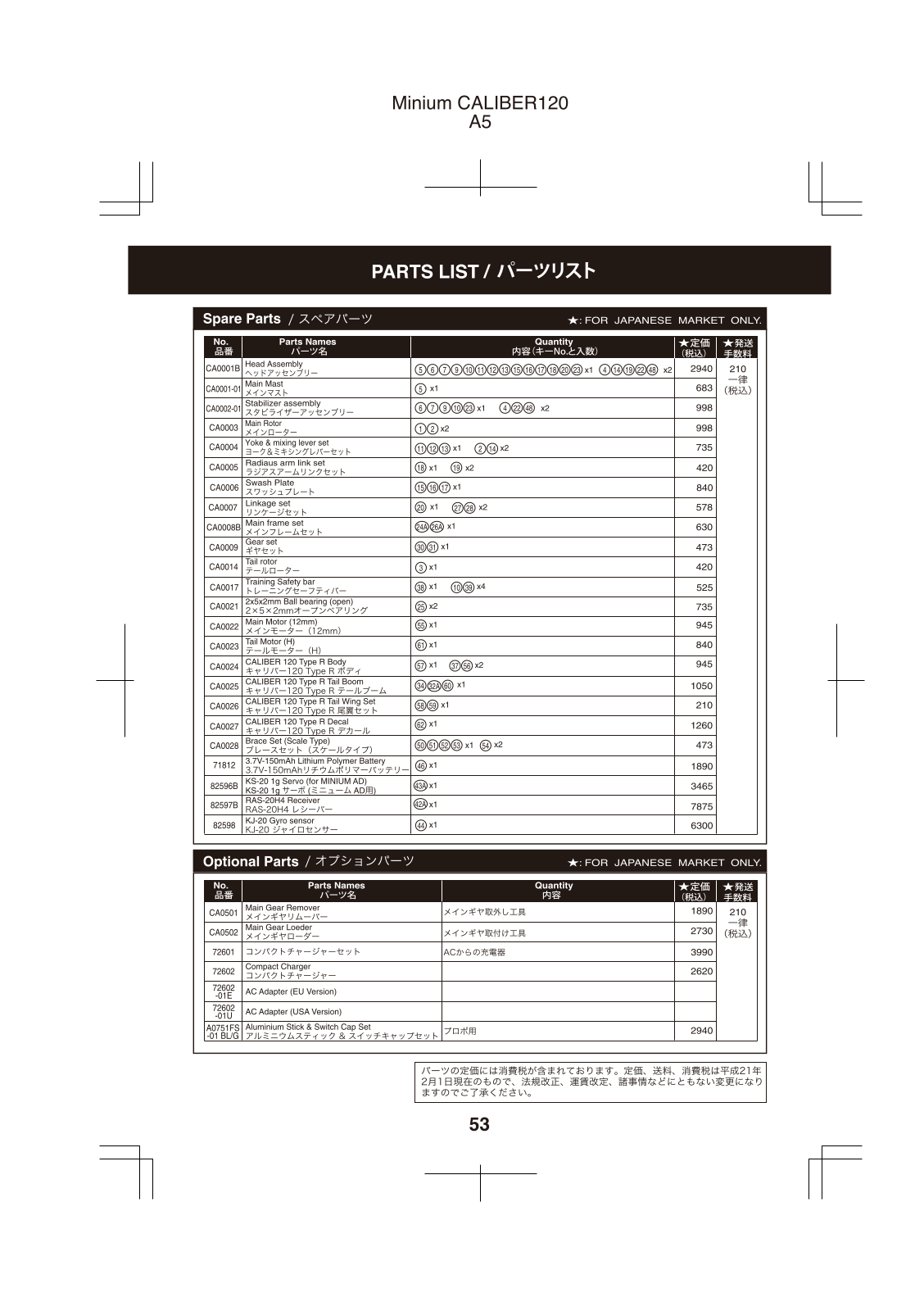 Kyosho CALIBER 120 TYPE R User Manual