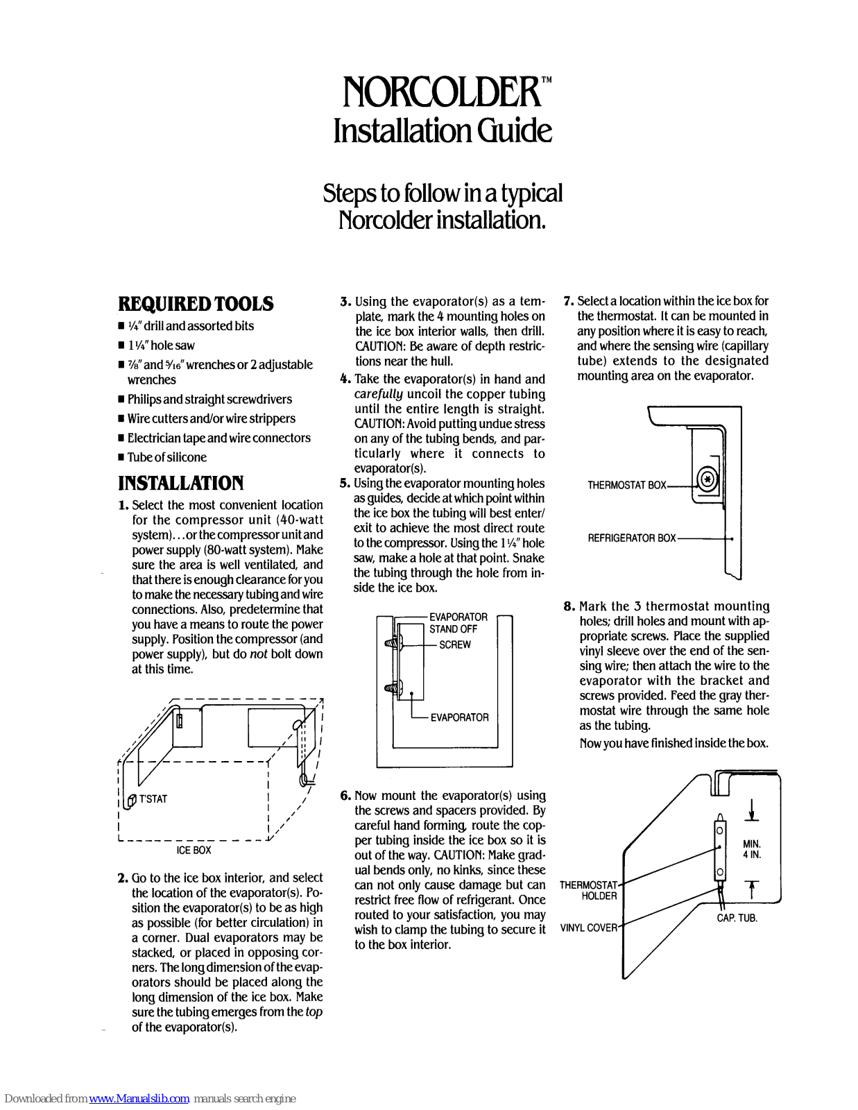 Norcold SCQT-3407 Installation Manual