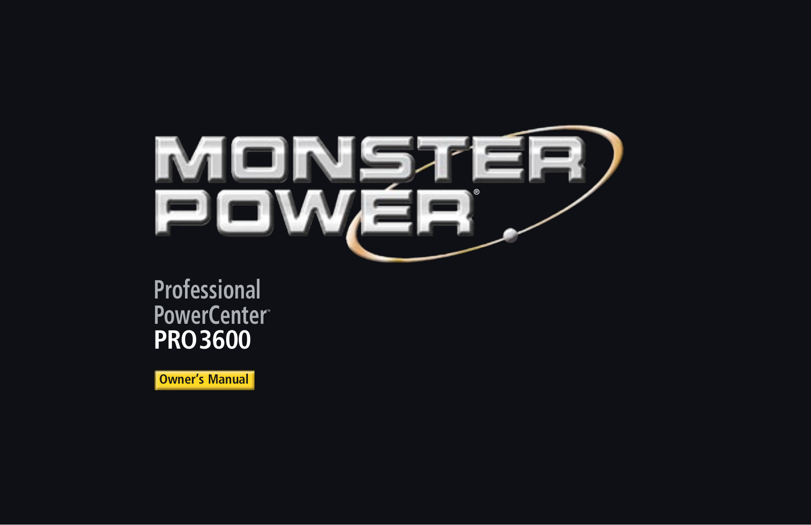 Monster Cable PRO 3600 User Manual