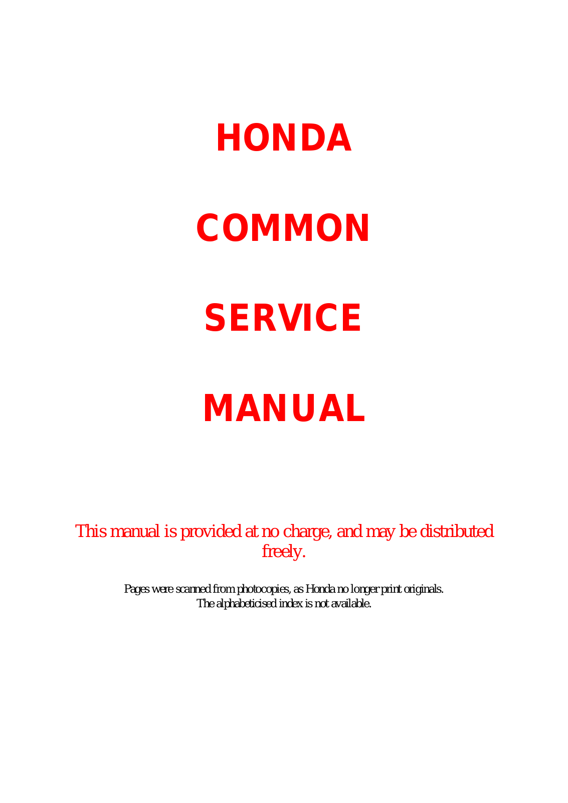 Honda Element User Manual