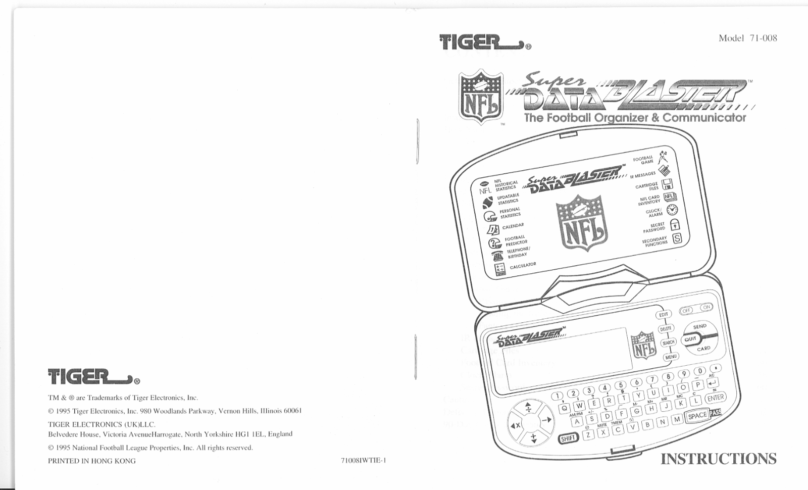 Tiger Electronics SUPER DATA BLASTER 71-008 User Manual