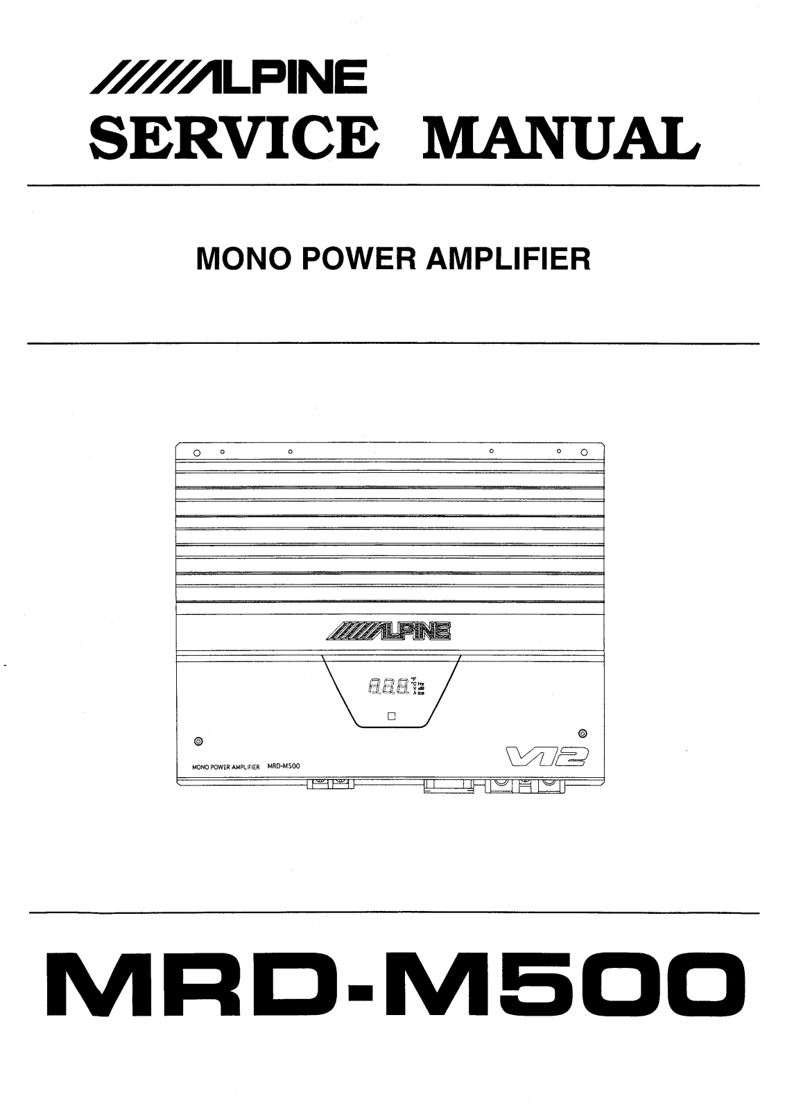 Alpine MRD-M500 Service manual