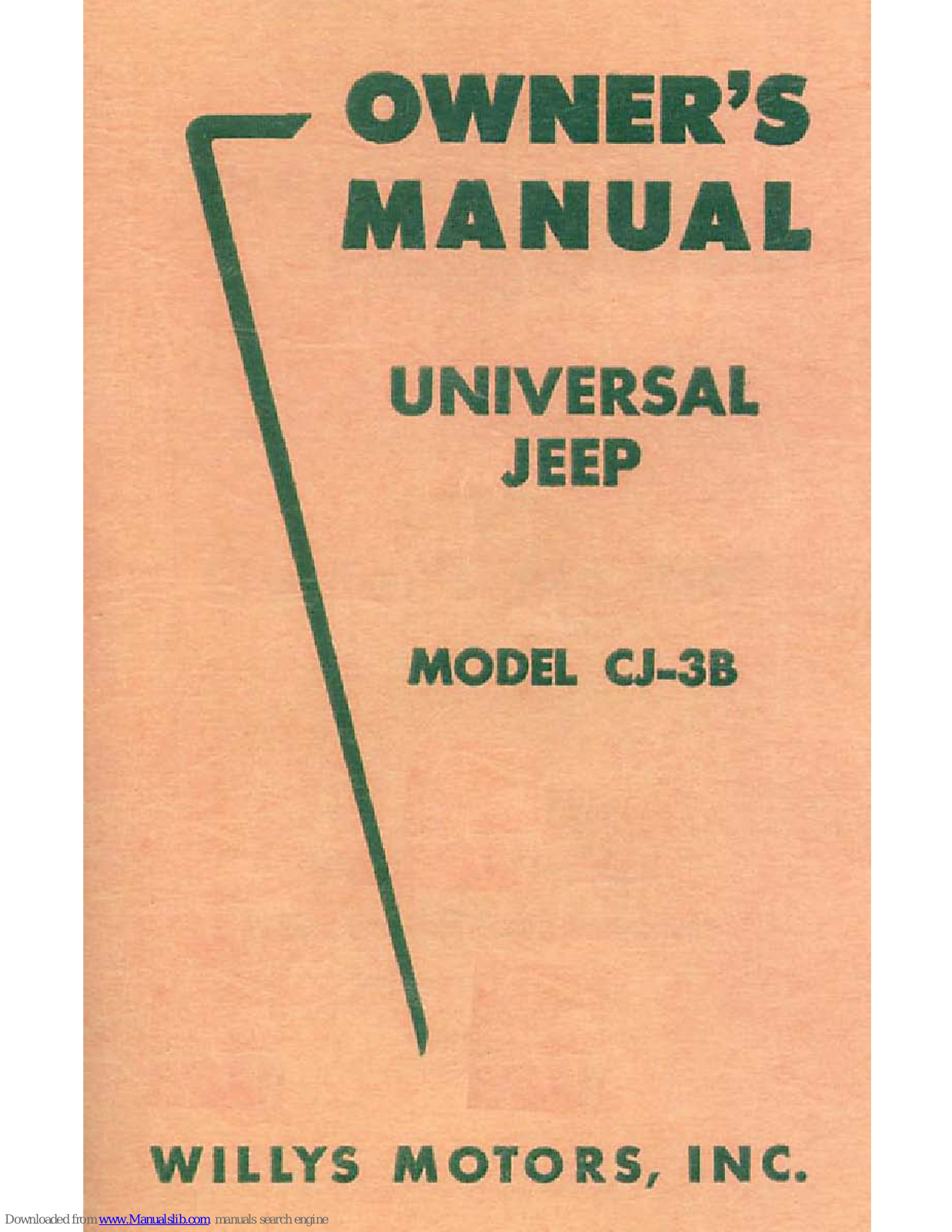 WILLYS MOTORS CJ-3B Owner's Manual