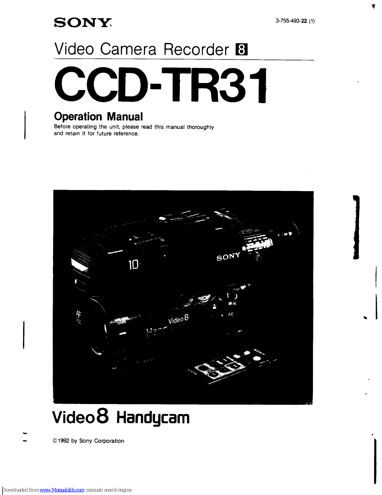 Sony Handycam CCD-TR31 Operation Manual