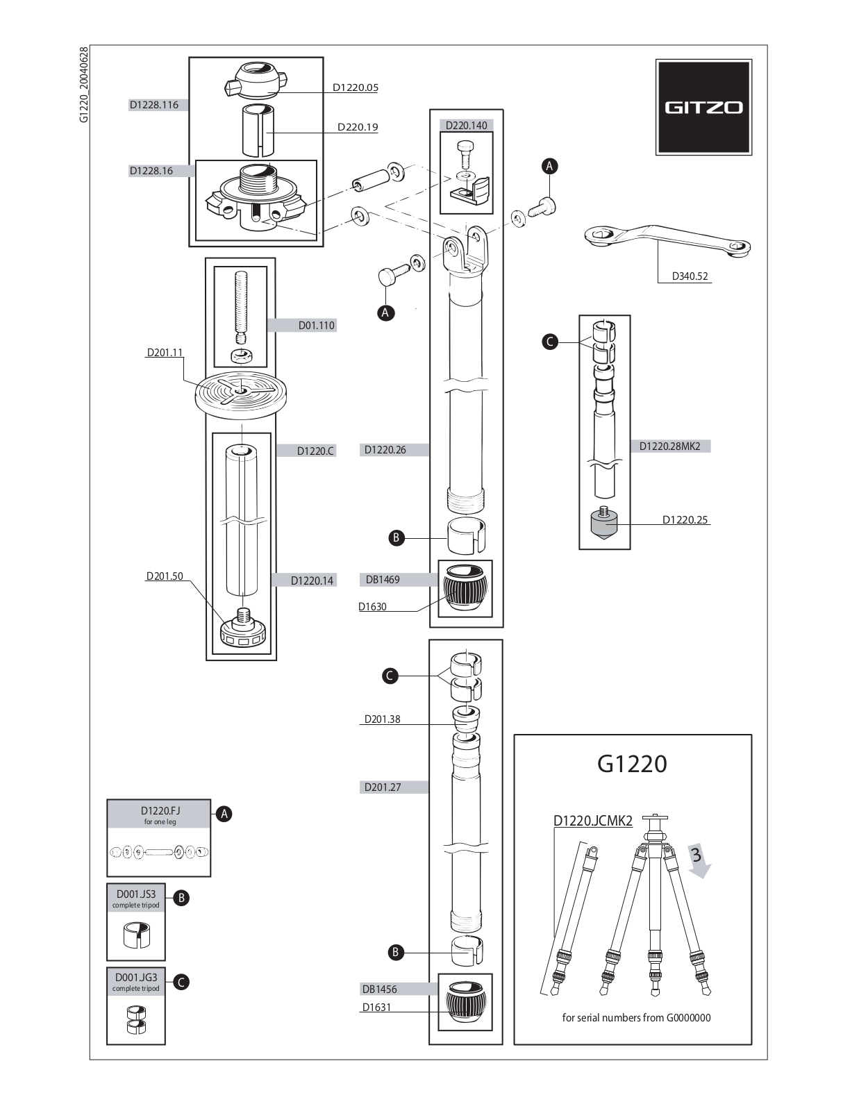 Gitzo G1220 User Manual