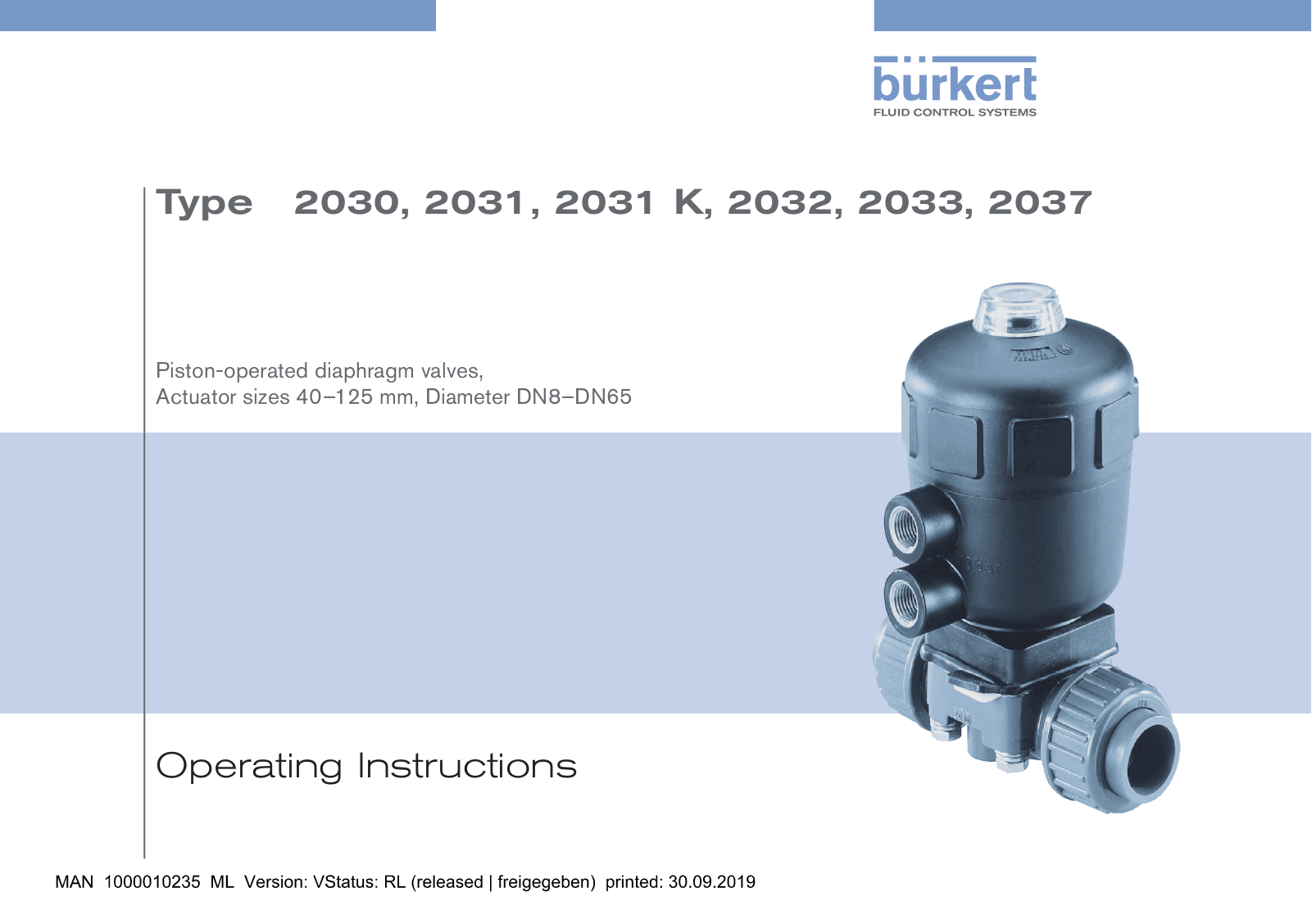 Burkert 2030, 2031 K, 2031, 2033, 2032 Operating Instructions Manual