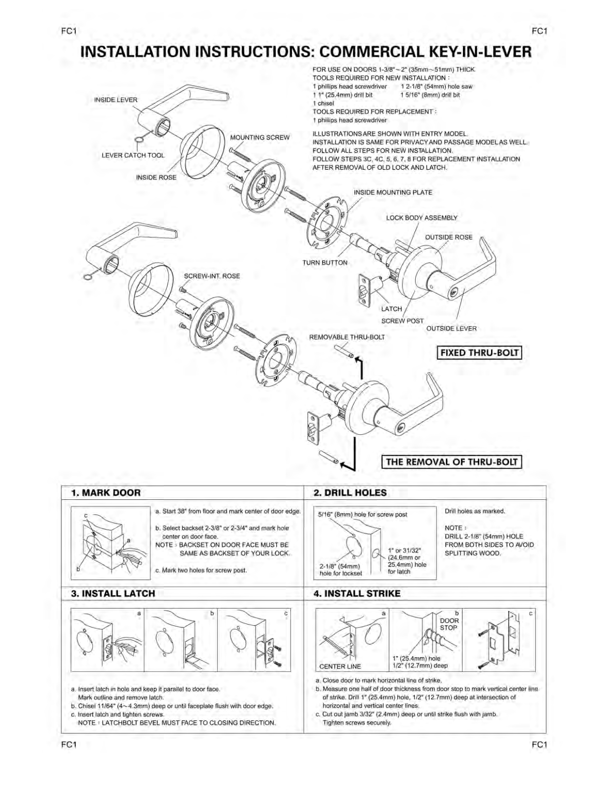 General Lock Grade 1 User Manual