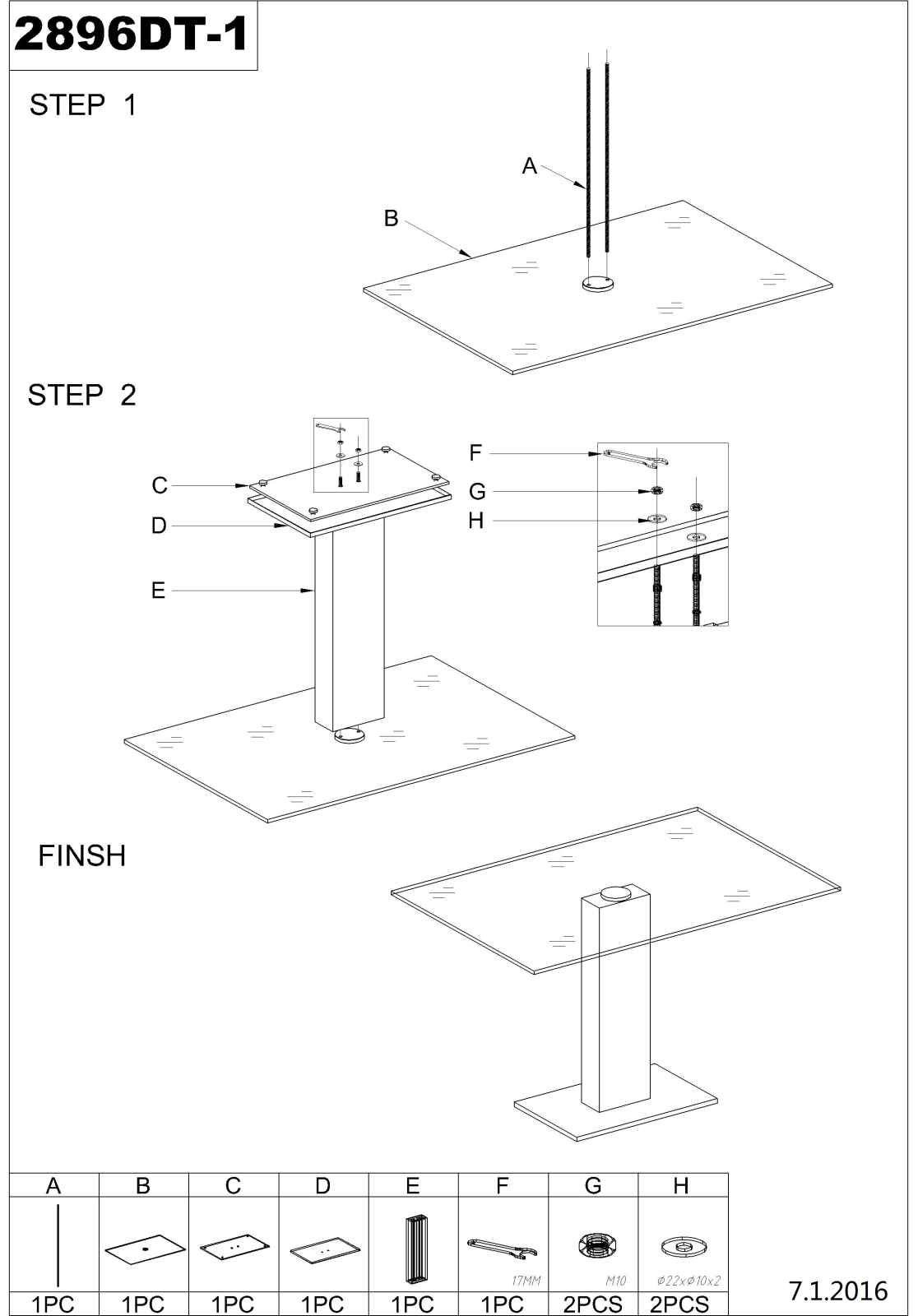 Essentials for Living E2896DTSWSS, E2896DTSGRYBSS Assembly Guide