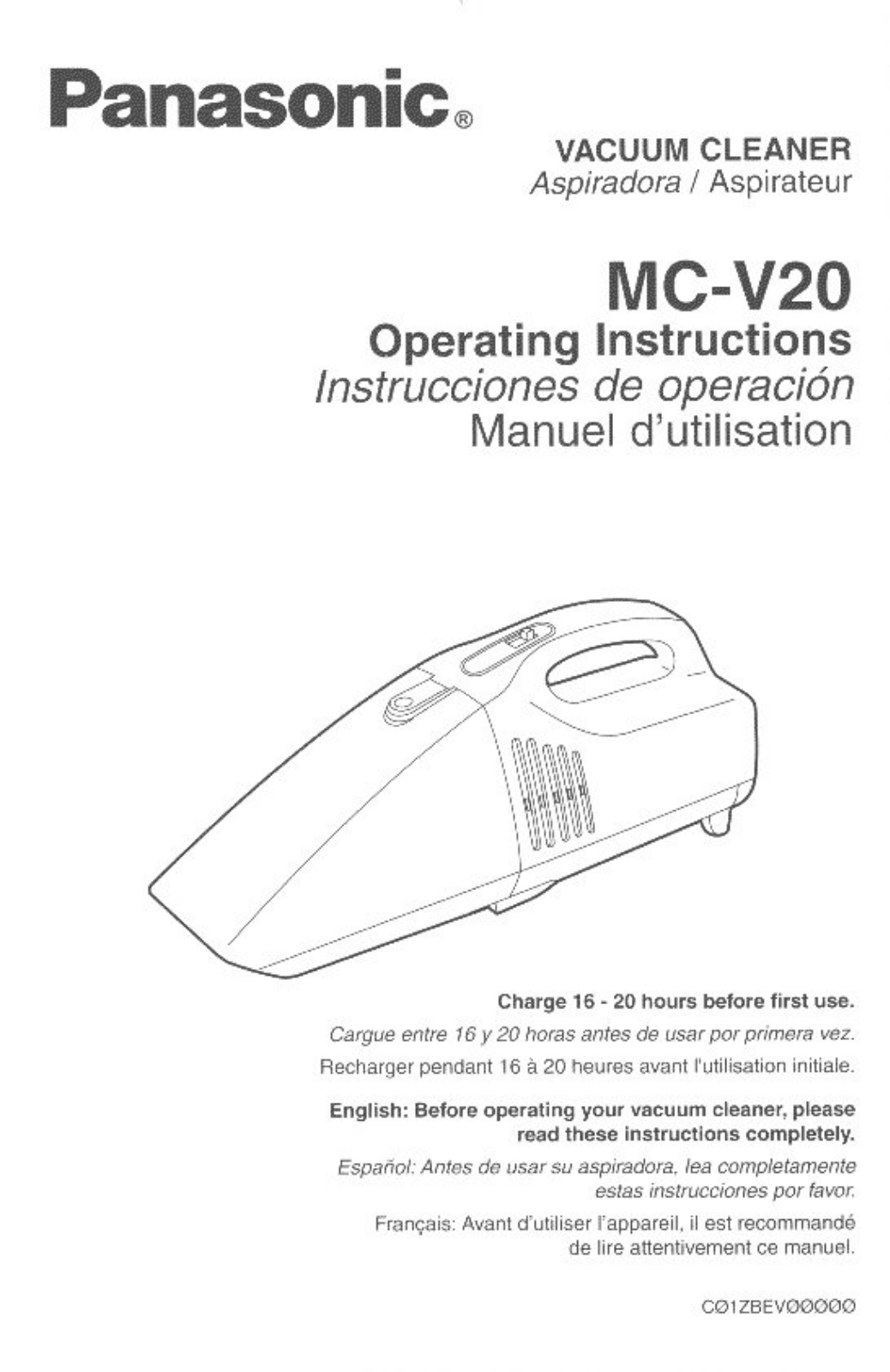 Panasonic Mc-v20 Owner's Manual