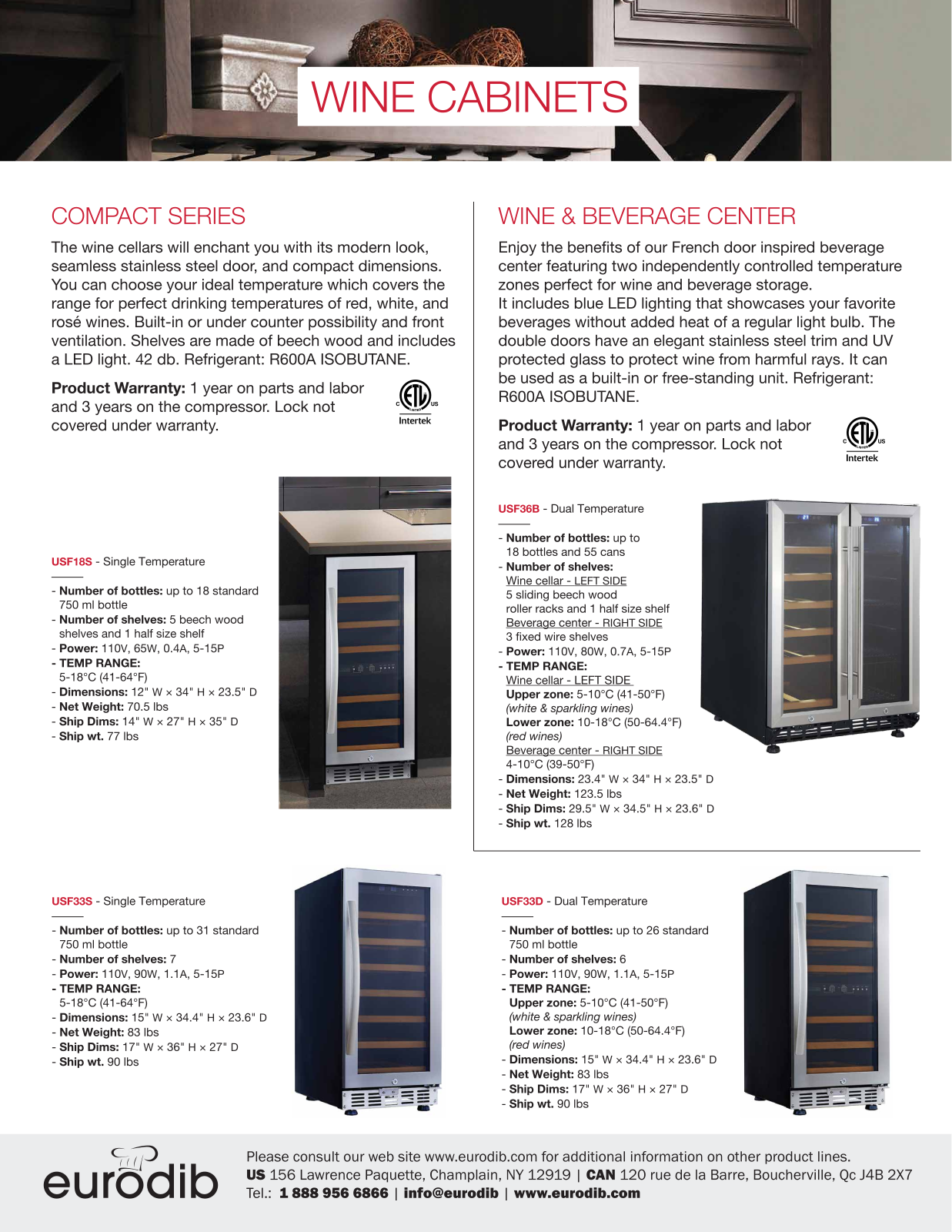 Eurodib USF36B Specifications