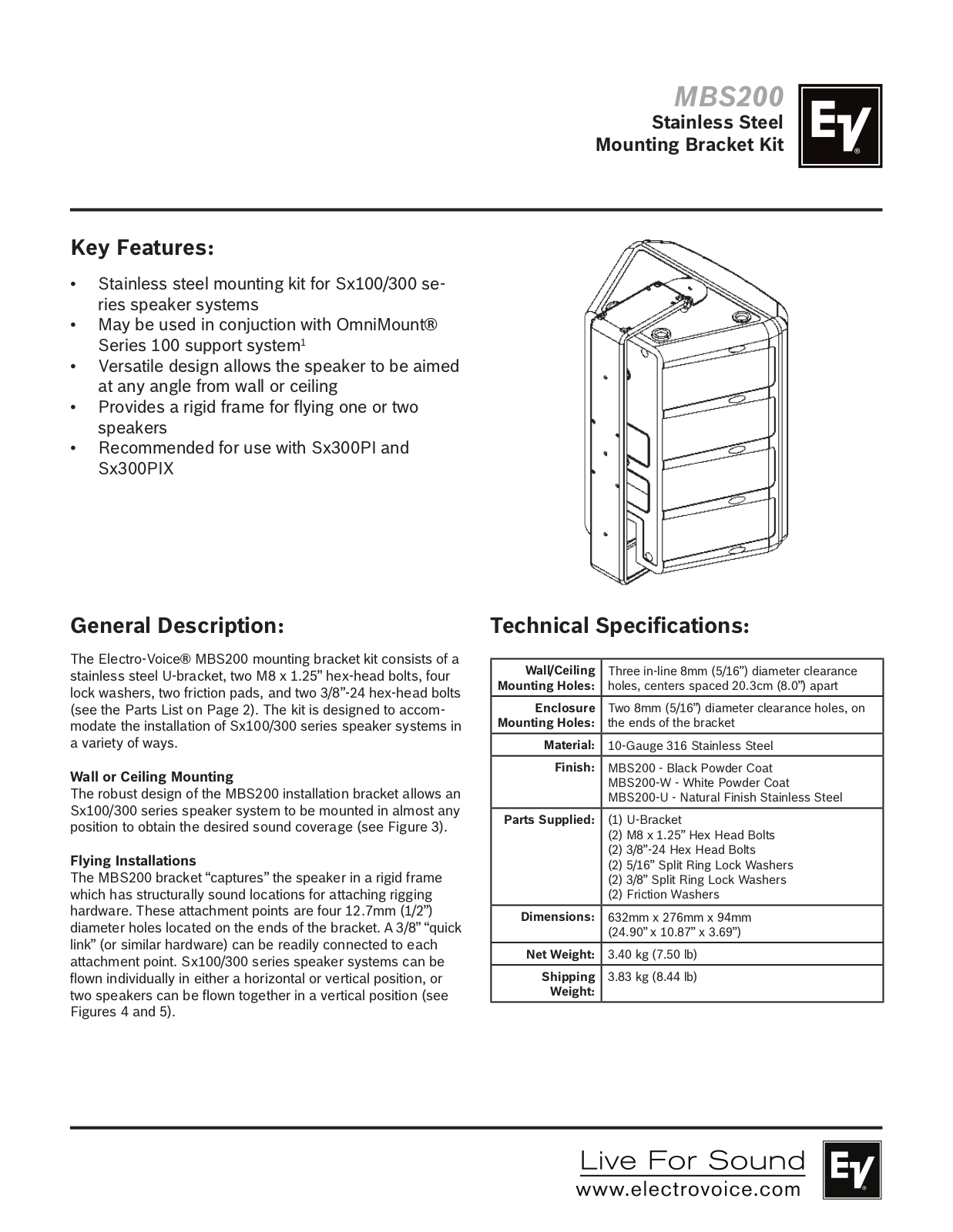 Electro-Voice MBS200 User Manual