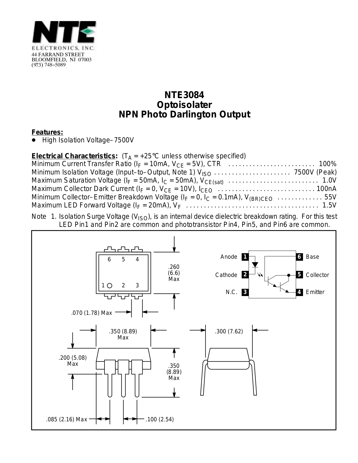 Datasheet NTE3084 Datasheet (NTE) - ManualMachine.com