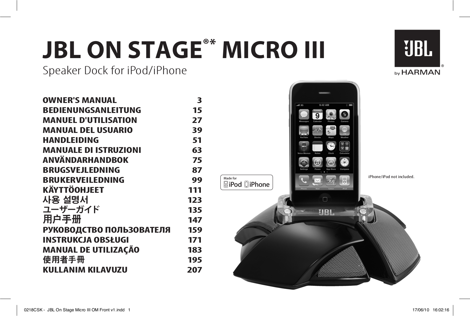 JBL On Stage Micro III User Manual