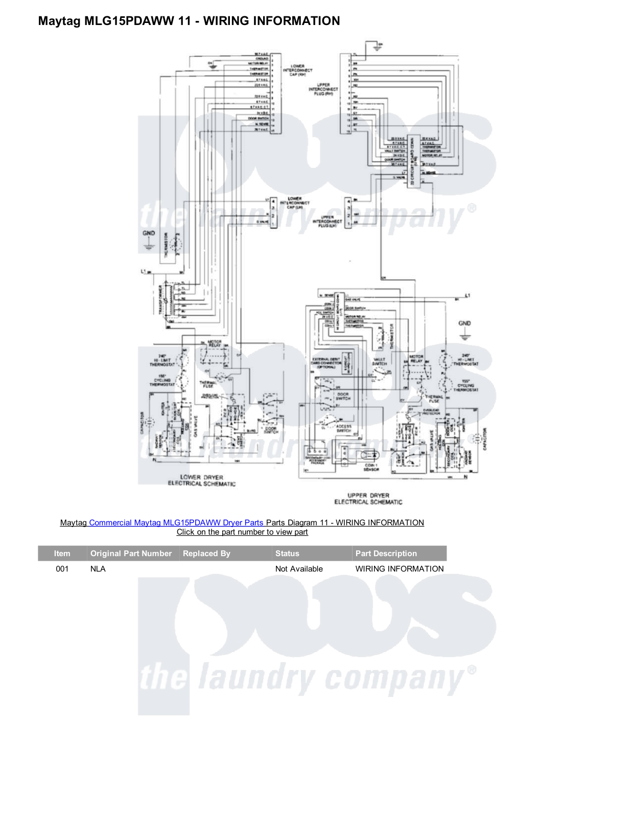 Maytag MLG15PDAWW Parts Diagram