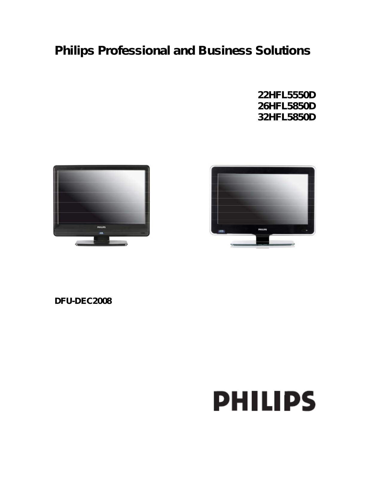 Philips 22HFL5550D, 26HFL5850D, 32HFL5850D User Manual