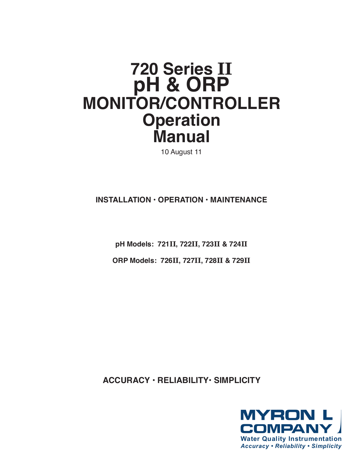 Myron L 729II User Manual