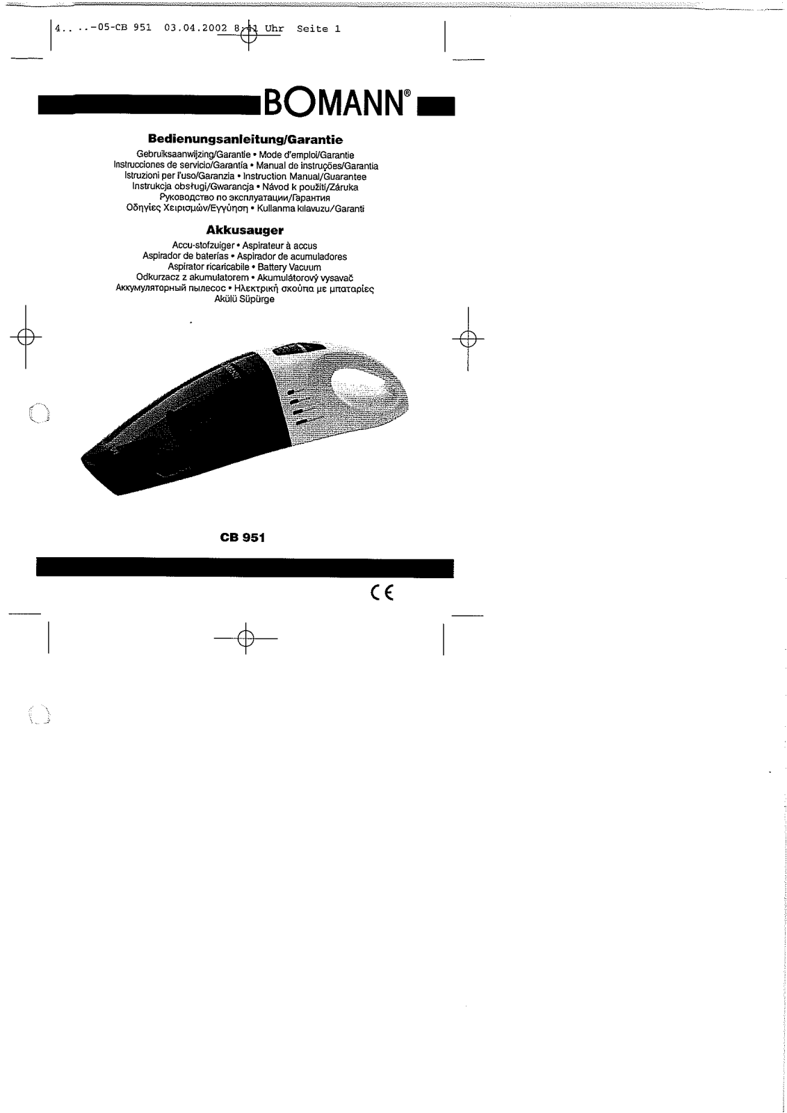 BOMANN CB951 User Manual