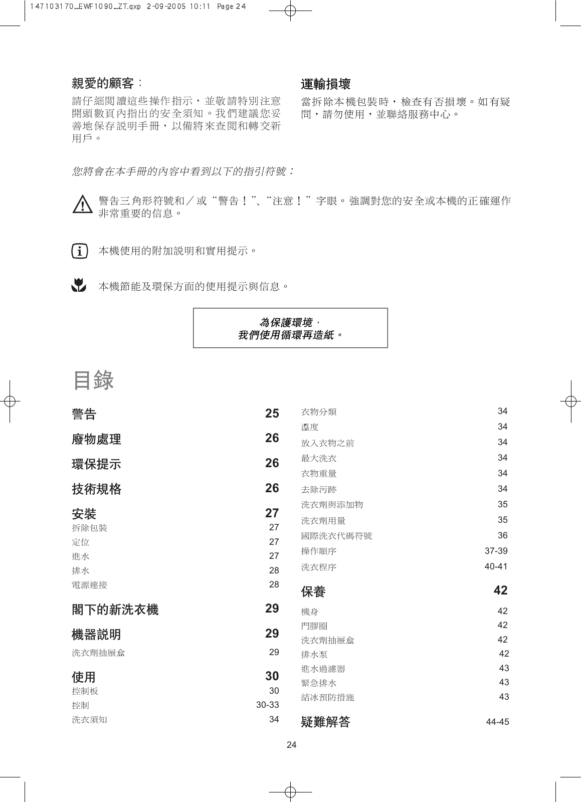 AEG EWF1092 User Manual