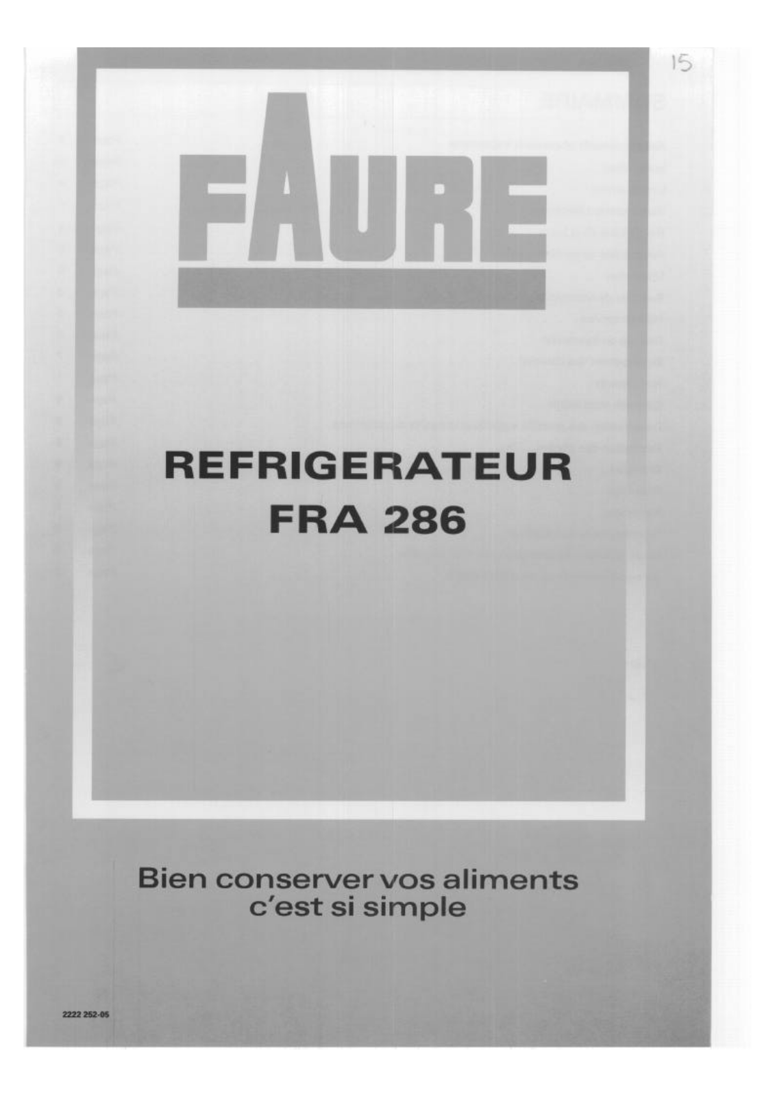 FAURE FRA286W User Manual