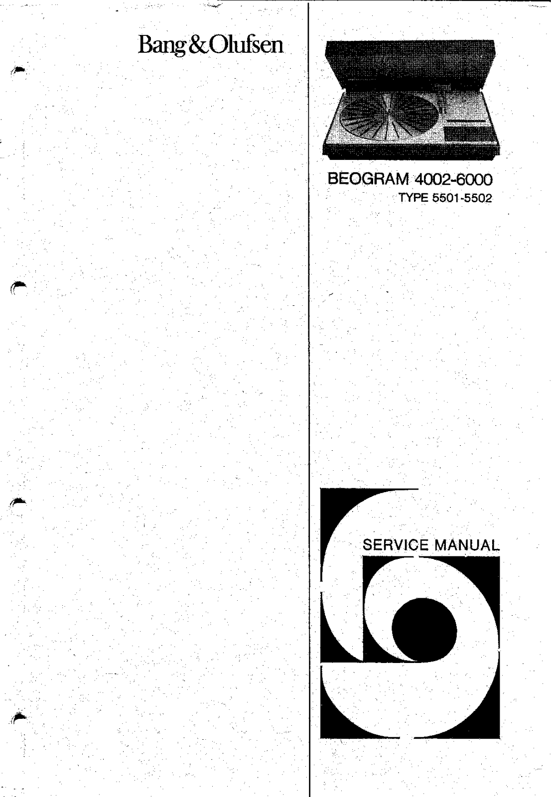 Bang Olufsen Beogram 4002 Service Manual