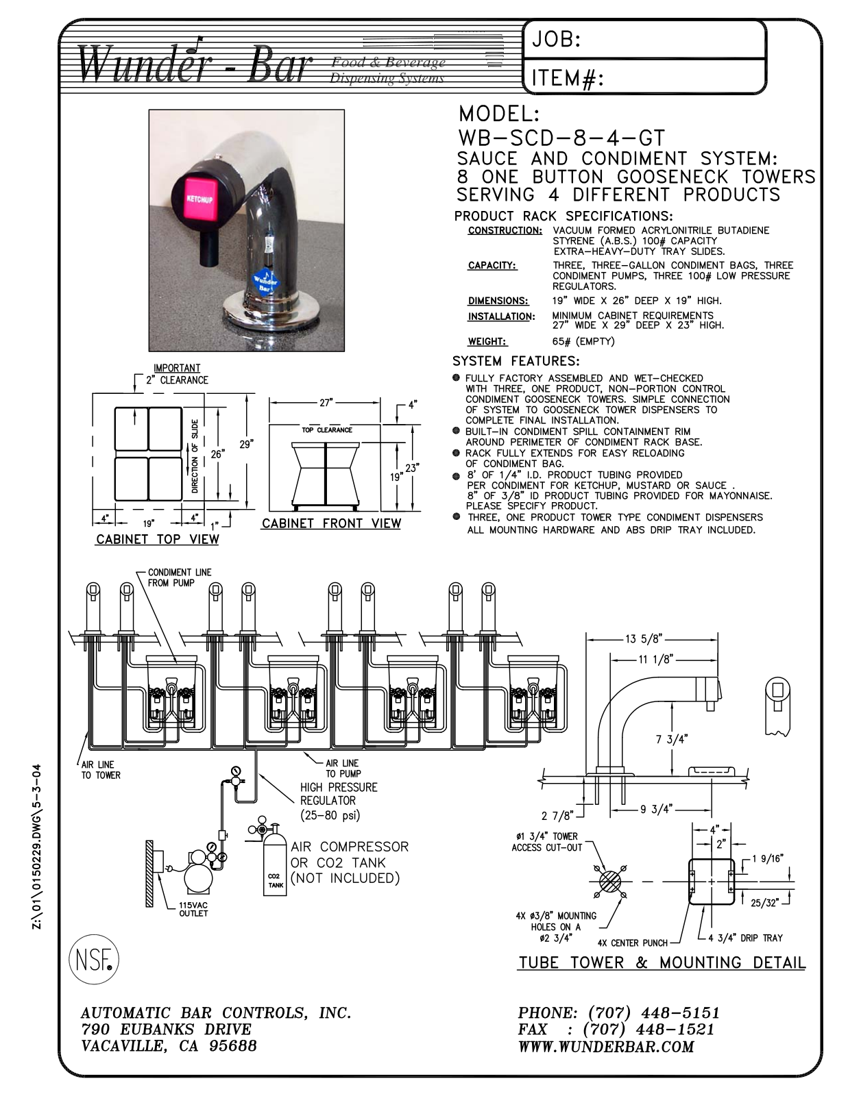 Wunder Bar WB-SCD-8-4-GT User Manual